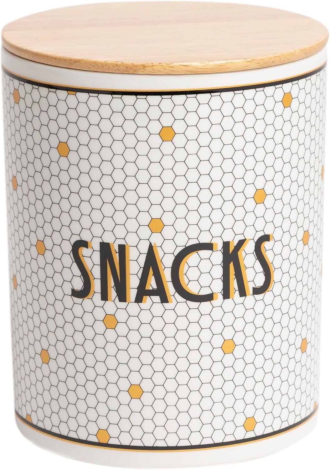 Pearhead Bistro Tile Ceramic Dog Treat Jar with Airtight Wooden Lid