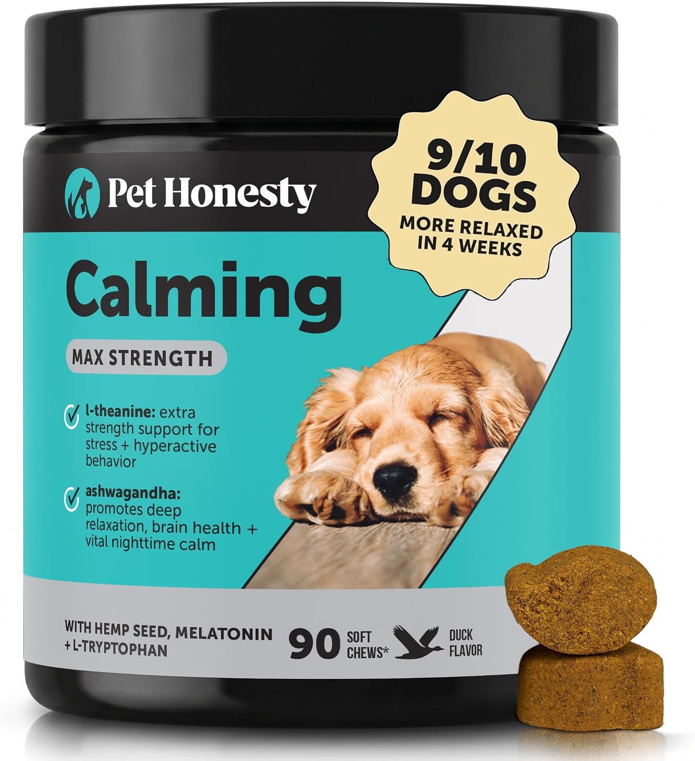 Pet Honesty Vet Recommended Dog Calming Chews with Ashwagandha, 90 Count