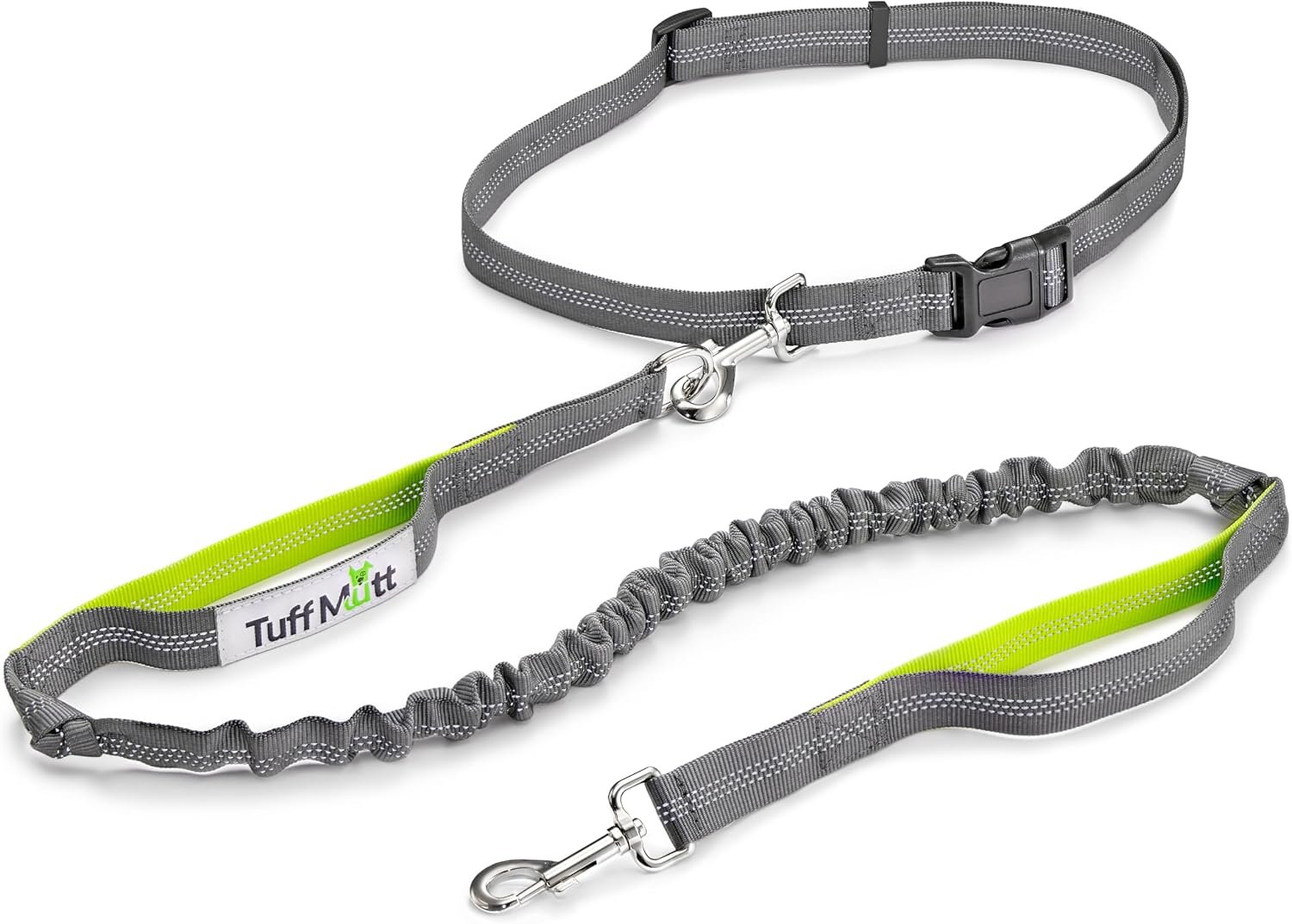 Tuff Mutt Waist Hands Free Dog Leash for Walking Running Hiking