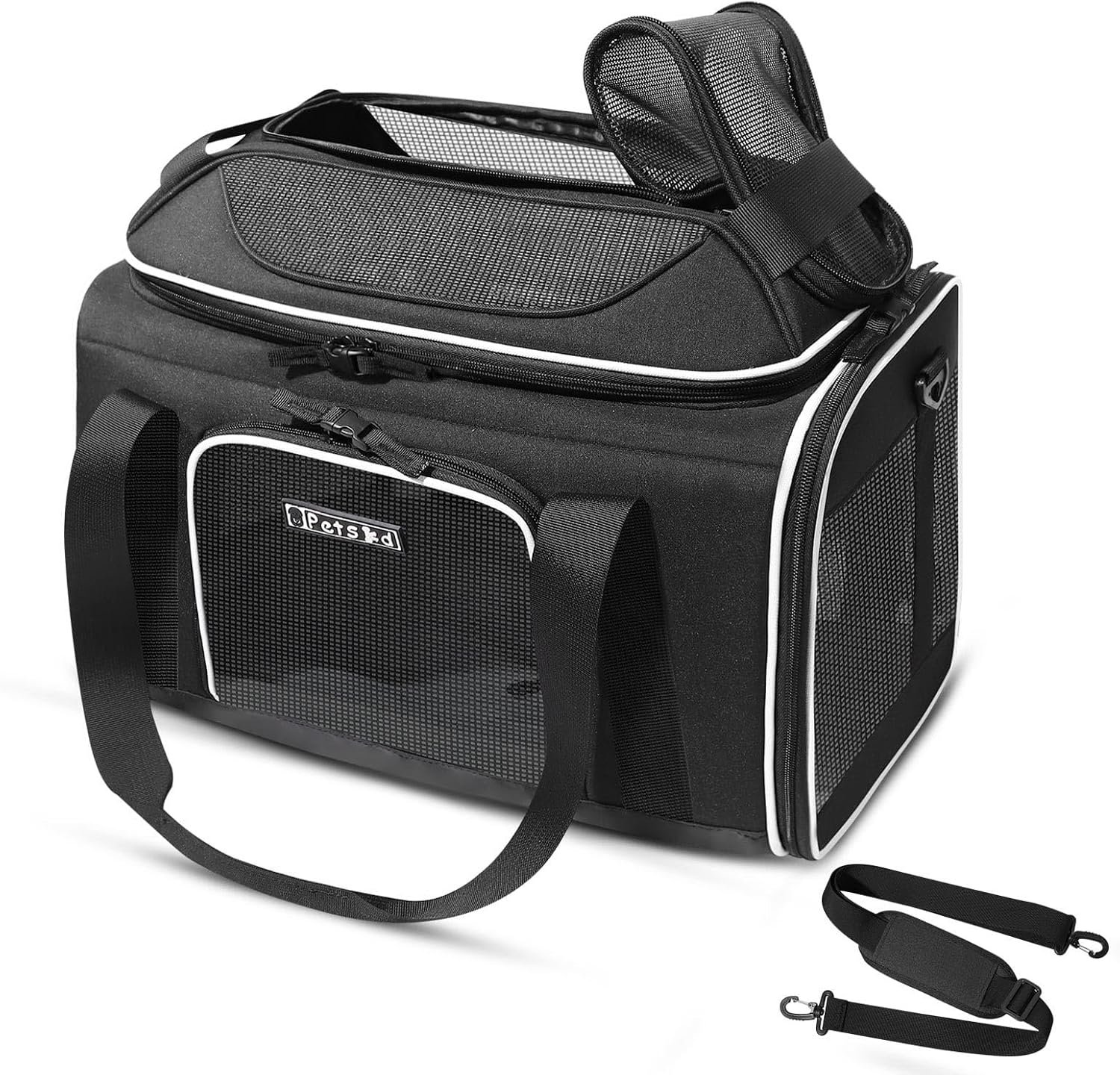 Petskd Top-Expandable Small Pet Carrier 18″x11″x11″ Airline Approved