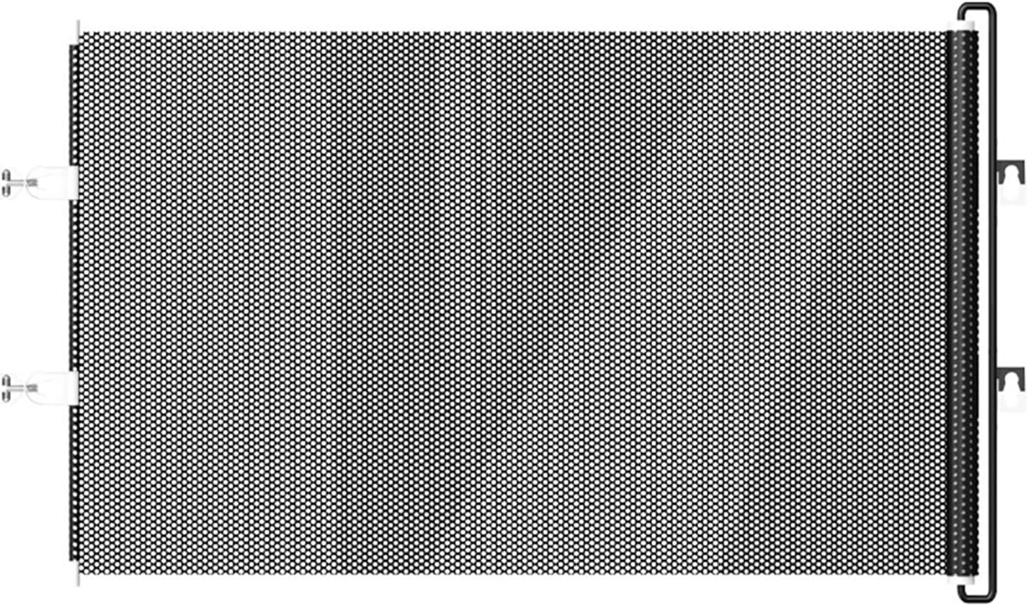 Mesh Pet Gate for Stairs and Doorways, Retractable Indoor Barrier with Drillless Setup and 49.21 in Width