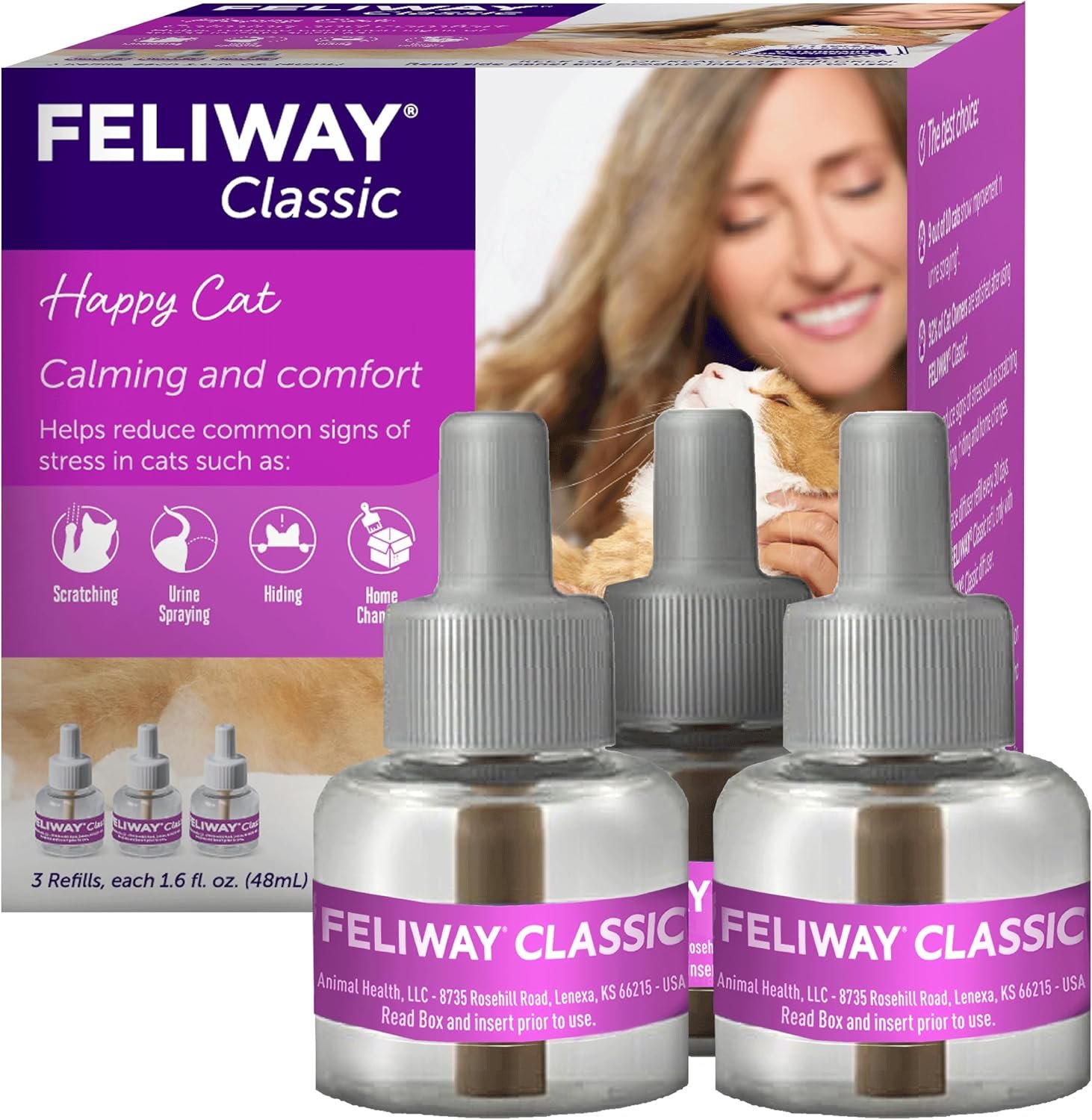 FELIWAY Classic Cat Calming Pheromone Diffuser Refill – 3 Pack
