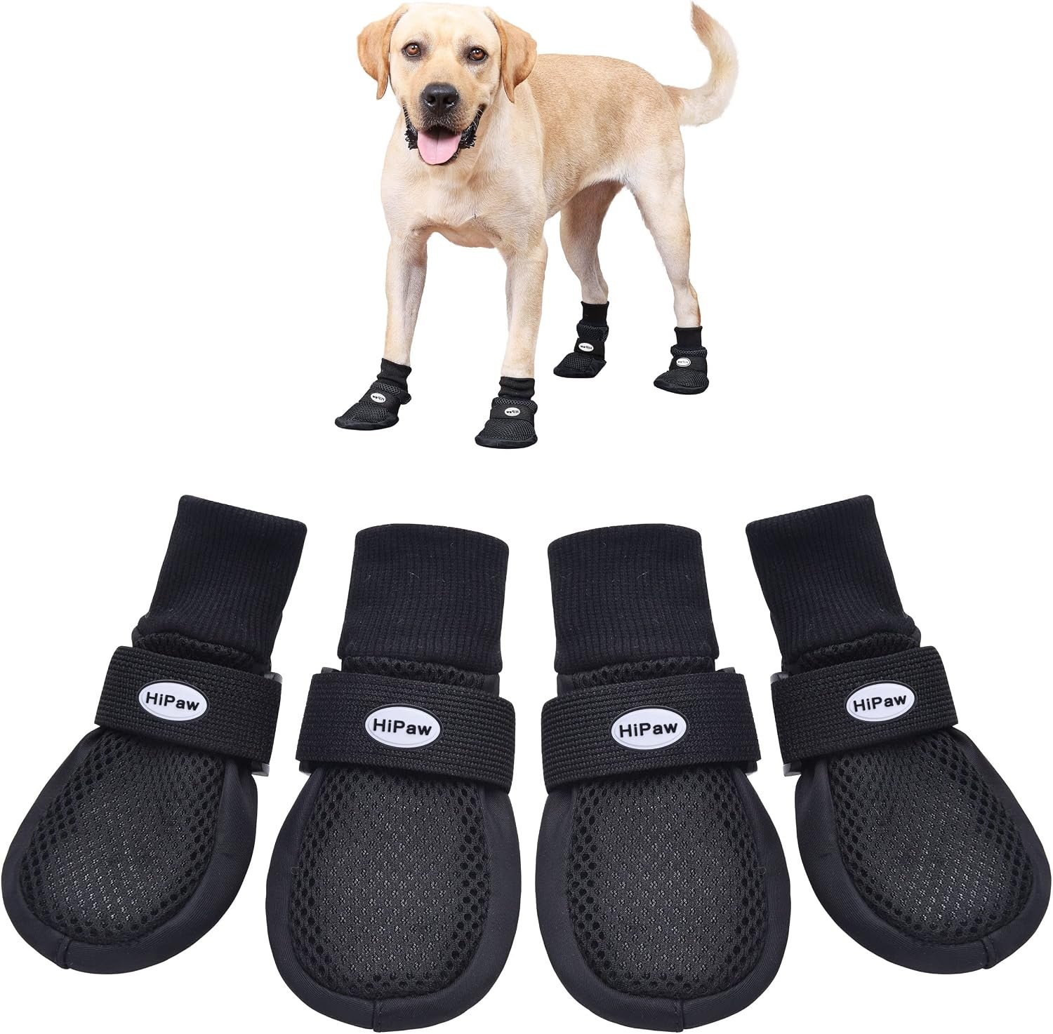 Dog Shoes for Medium to Large Dogs, Breathable Boots for Summer Hot Pavement, Non-Slip Paw Protectors for Outdoor & Hardwood Floors