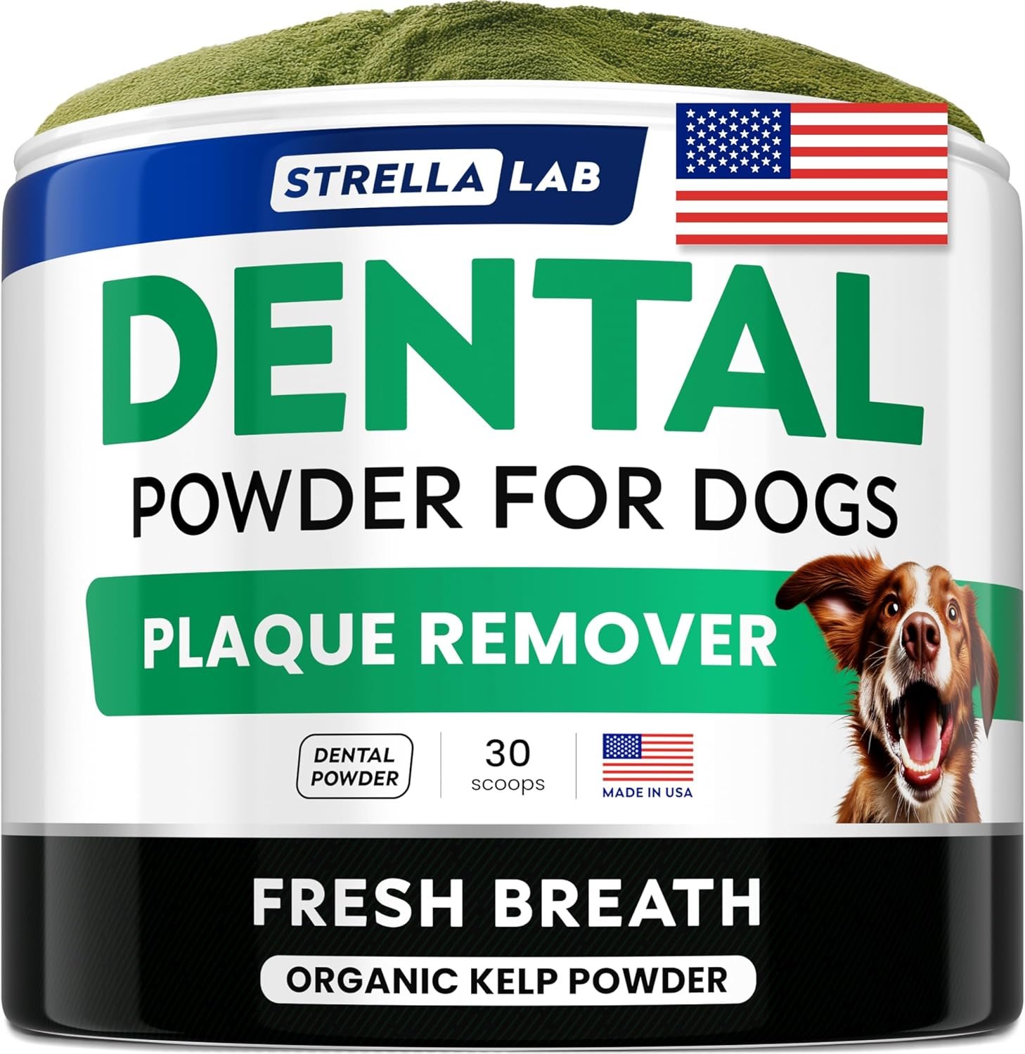 STRELLALAB Advanced Dog Dental Powder Breath Freshener, Dog Teeth Cleaning