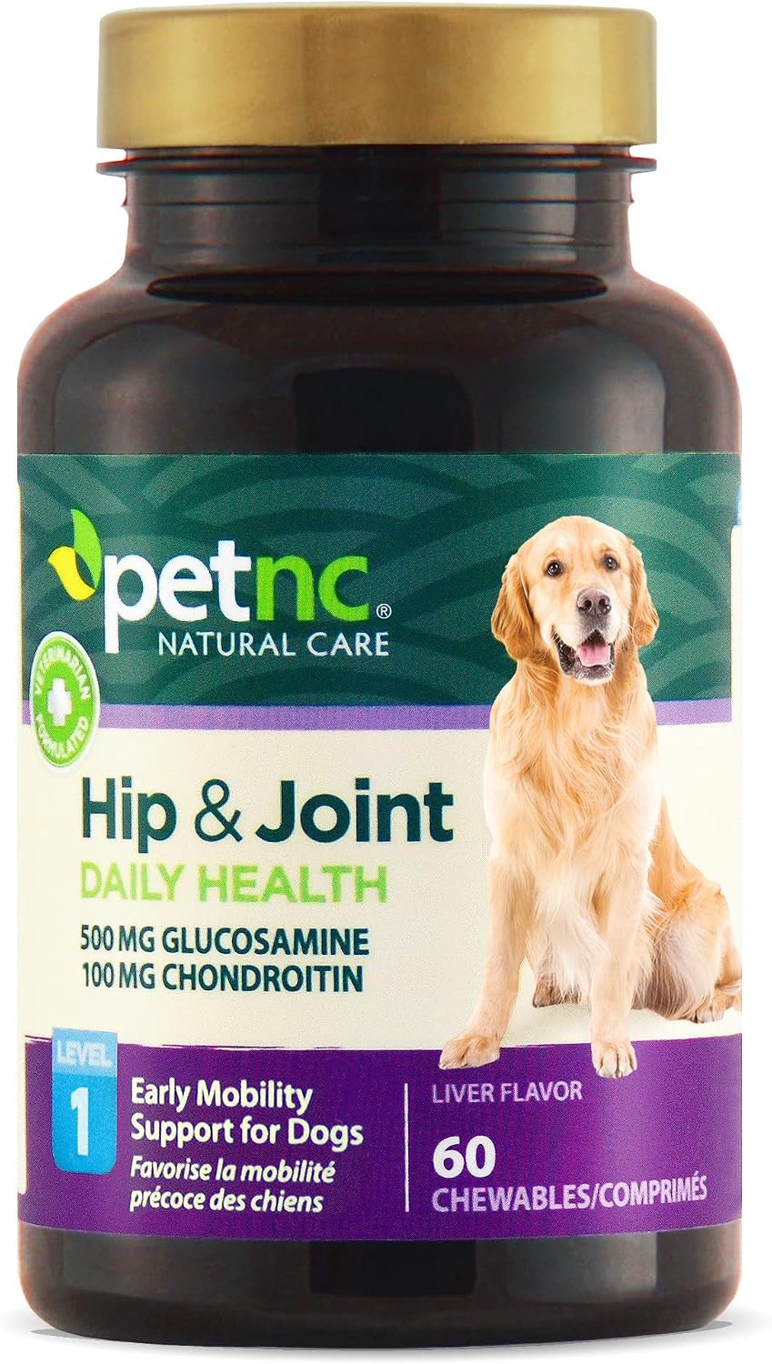 PetNC Level-1 Hip & Joint Chewables for Younger Dogs, Liver, 60 Count