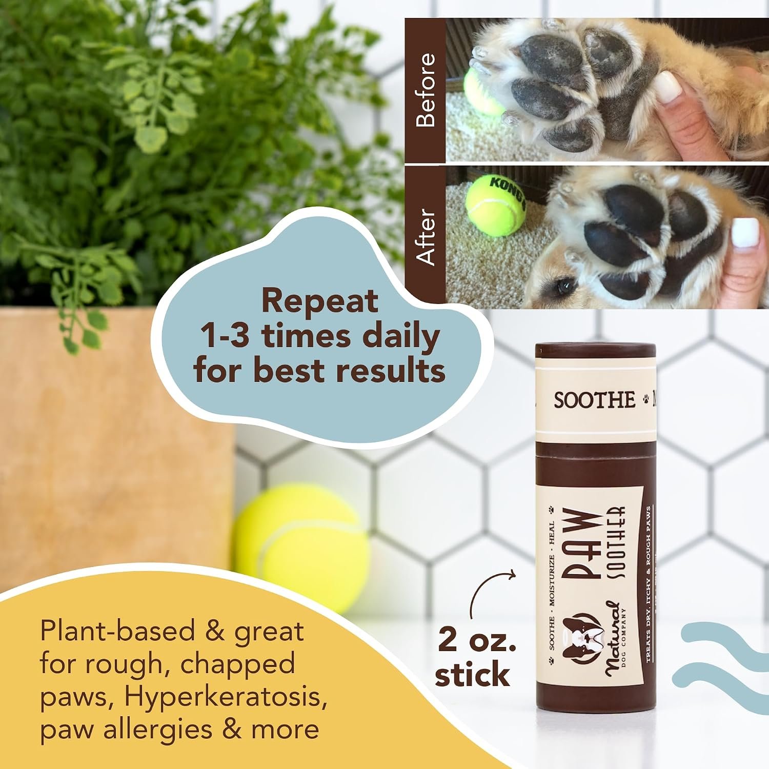 Natural Dog Company Powerhouse Bundle, Includes 5 Healing Balms that Relieve Skin Irritations, Cracked Paws and Dry Noses, Organic, All Natural Ingredients, 5 X 0.15oz Travel Sticks