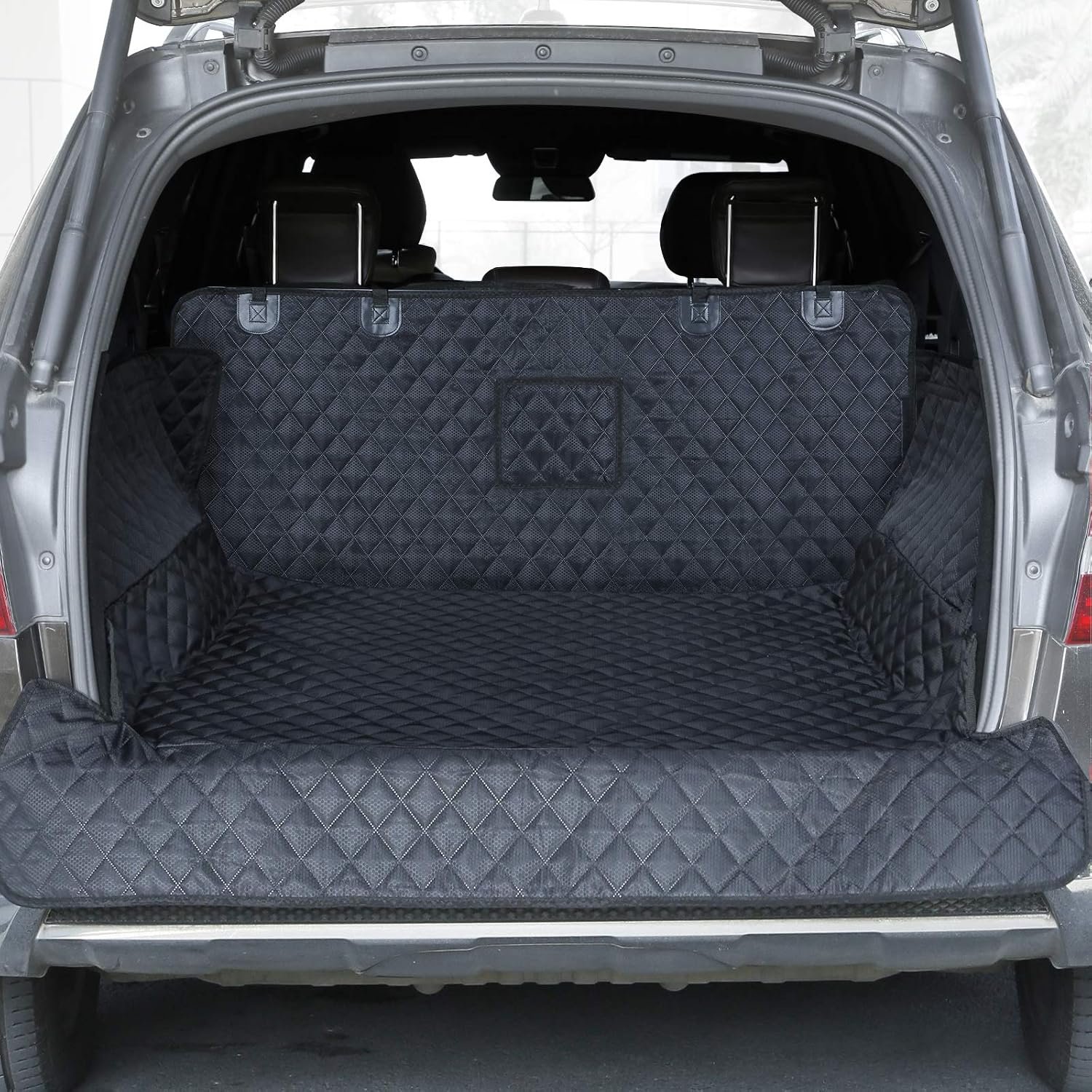 PETICON SUV Cargo Liner for Dogs, Trunk Cover with Bumper Flap Protector