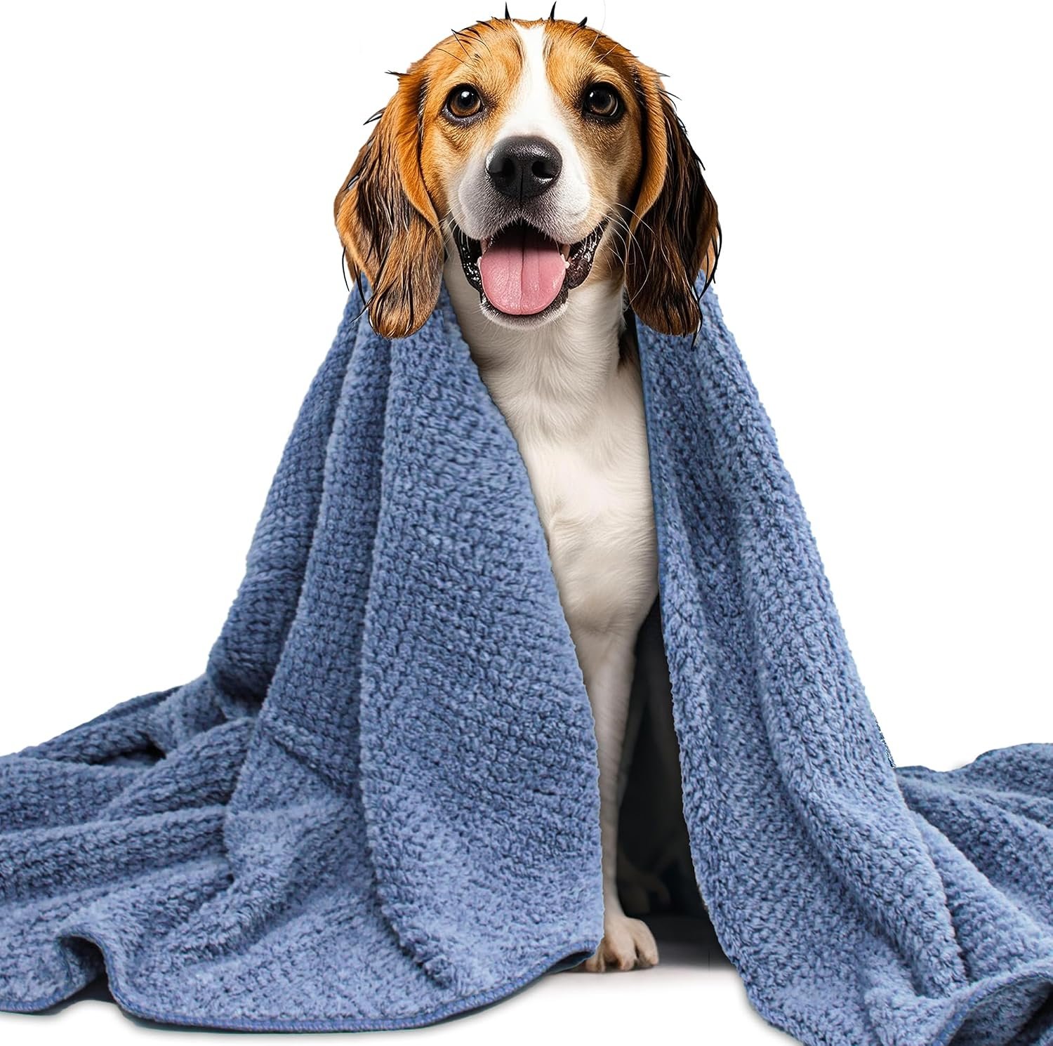 NVNAN Microfiber Dog Towel for Drying Dogs, 40 x 24 Inch Super Absorbent Pet Bath Towel, Soft Quick-Drying Grooming Towel for Small & Large Dogs, Cats, Puppies, Blue