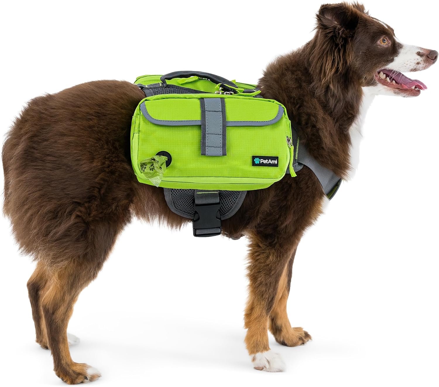 PetAmi Dog Backpack for Medium & Large Dogs, Saddle Bag for Dogs to Wear for Hiking, Pet Backpack Harness Dog Pack with Reflective Side Pockets for Walking Running