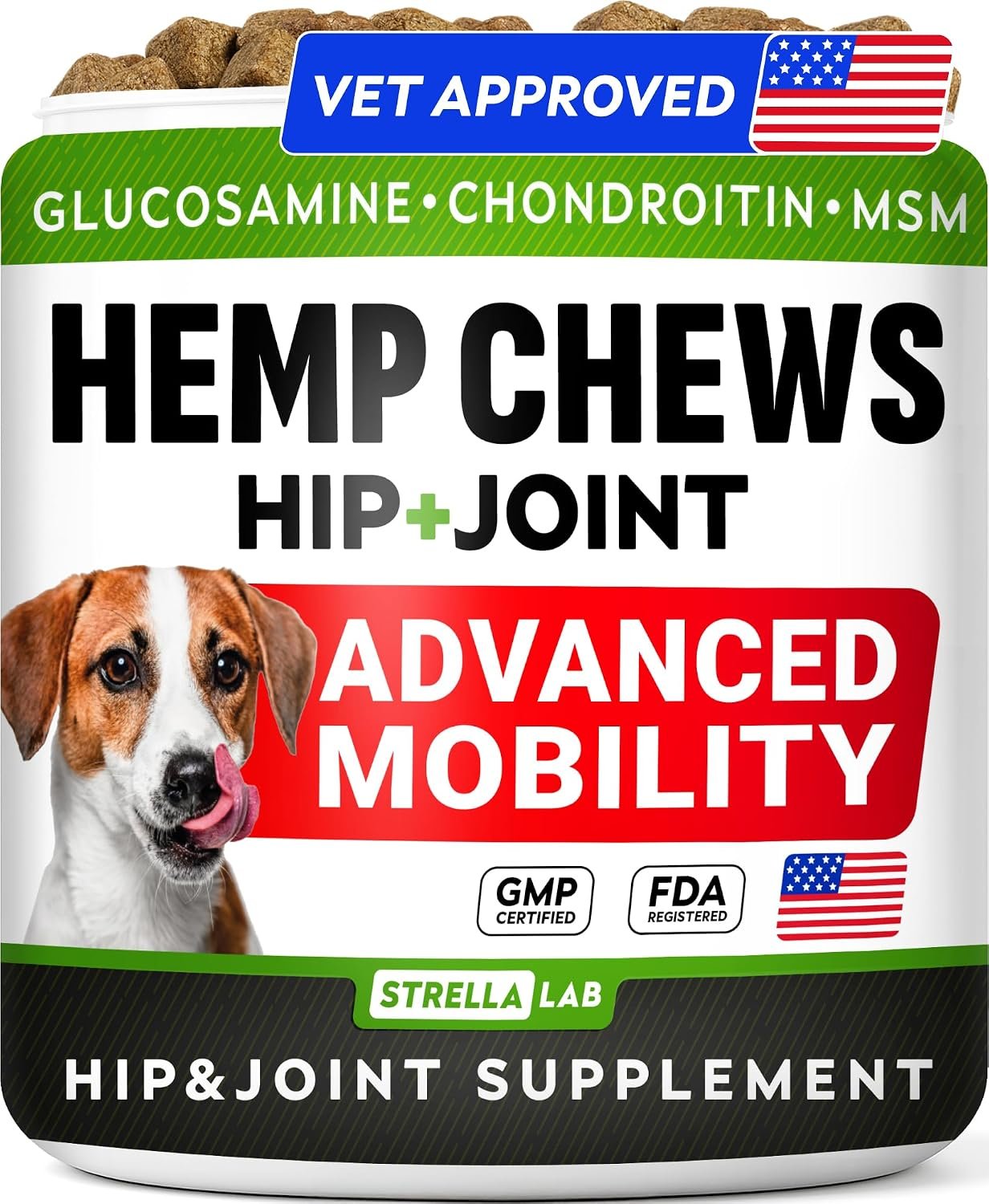 STRELLALAB Advanced Joint Hemp Chews for Dogs Mobility – Joint Supplement