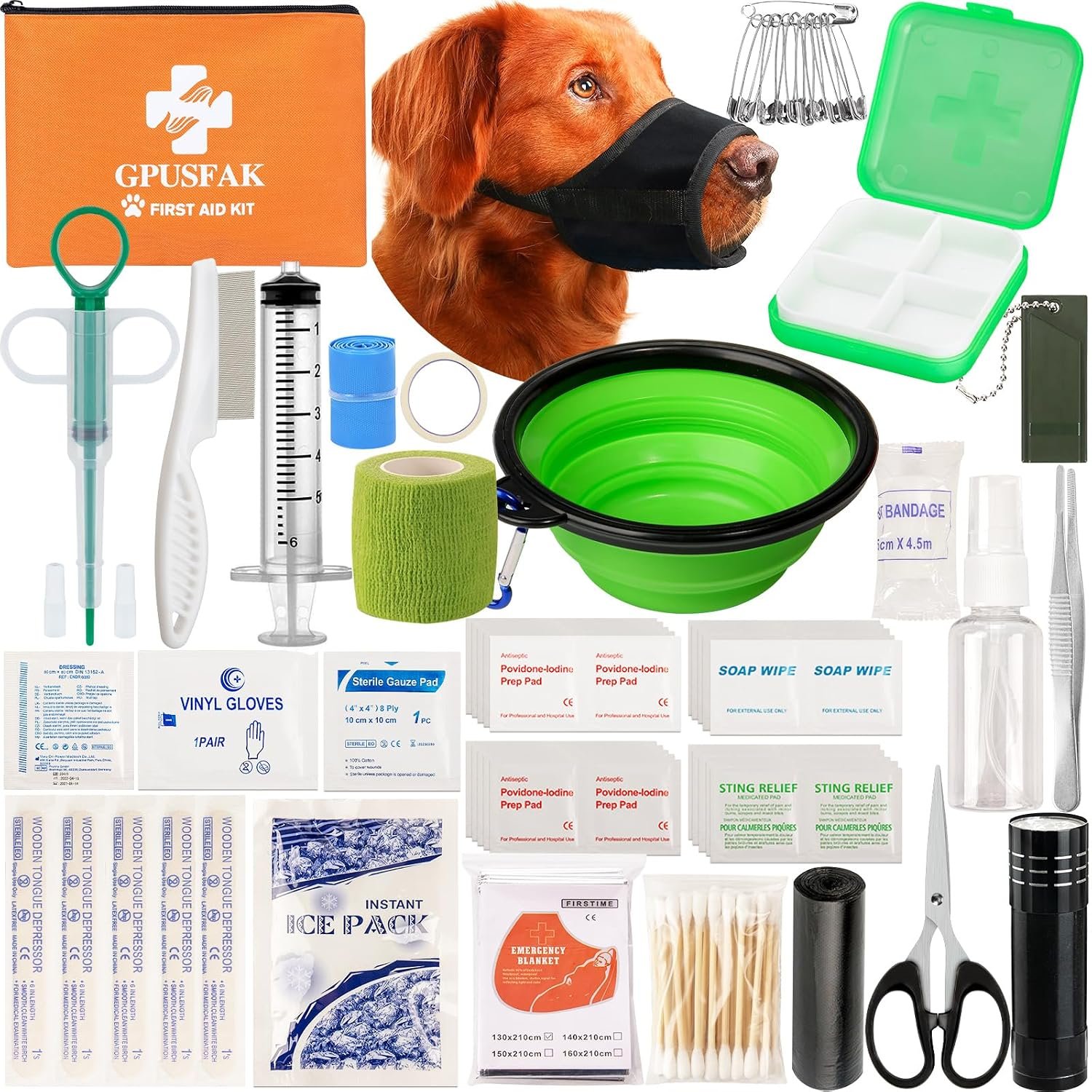 Dog First Aid Kit – Pet First Aid Kit for Dogs Pet Emergency Kit with Pets First Aid Supplies for Home Camping Hiking Traveling