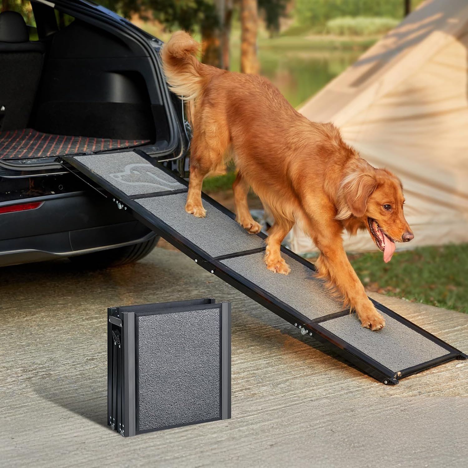 PetThem Dog Ramp for Cars, 63″ L × 17″ W, Lightweight Foldable