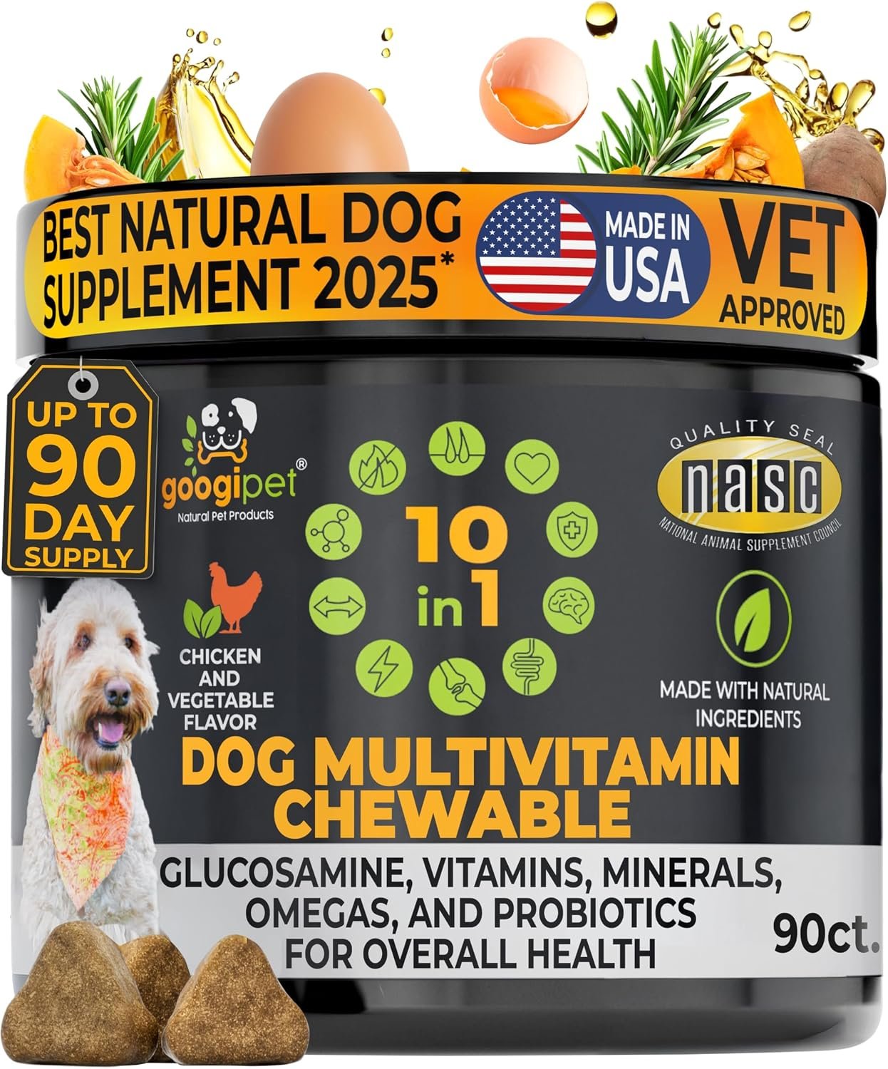 Googipet Dog Multivitamin Chewable, Vitamins & Supplements, Vet Approved