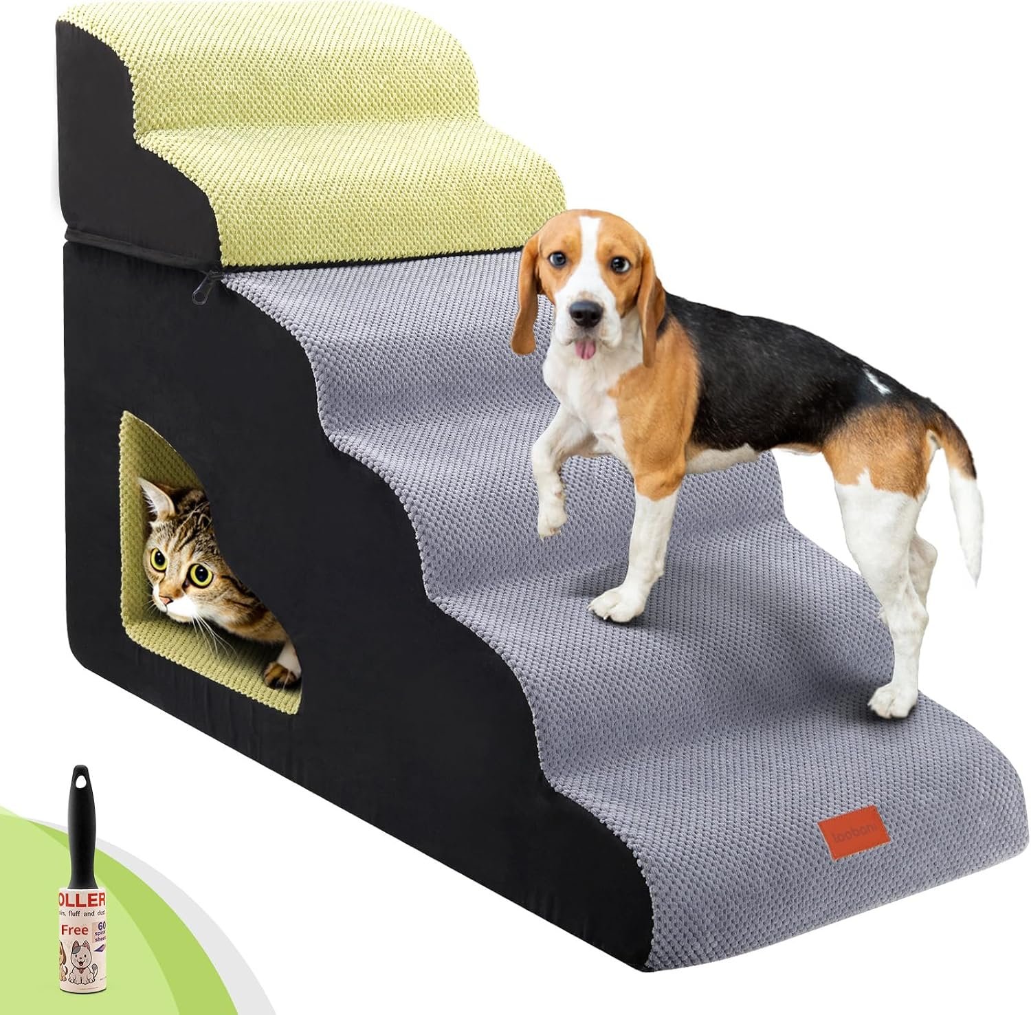 LOOBANI 6 Steps 30 inches Height Dog Stairs for Bed for Small& Older Pets