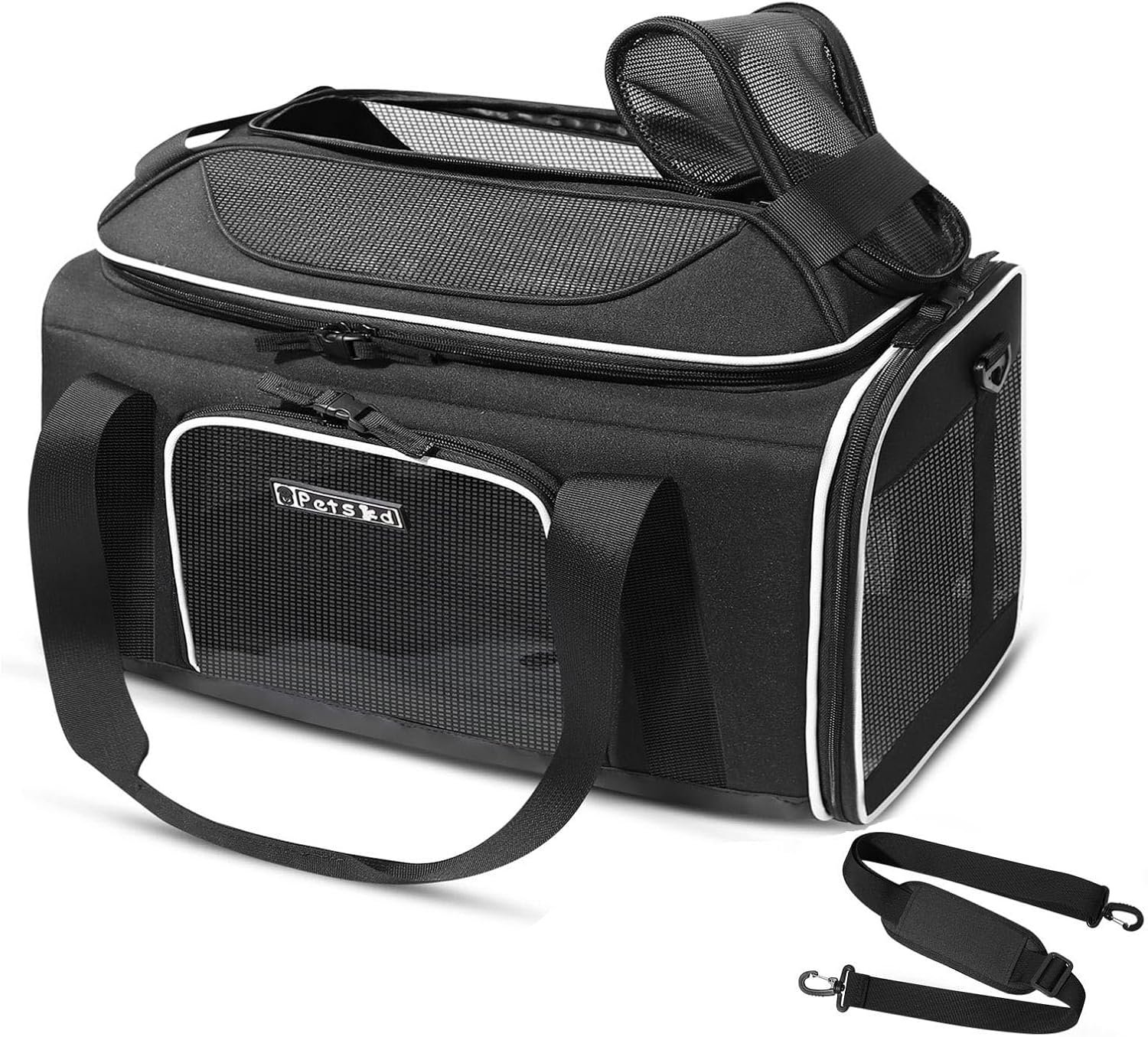 Petskd Top-Expandable Small Pet Carrier 17″x12″x8.5″ Airline Approved