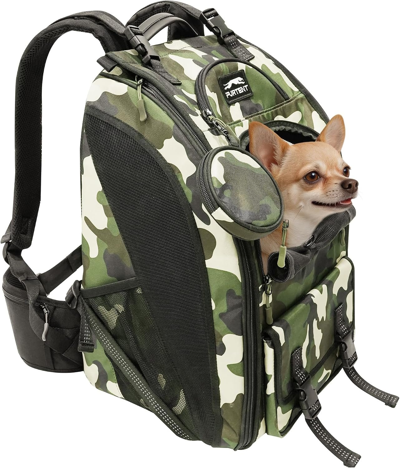 Dog Backpack Carrier for Hiking, Supportive Small Dog Carrier Up to 20 lb