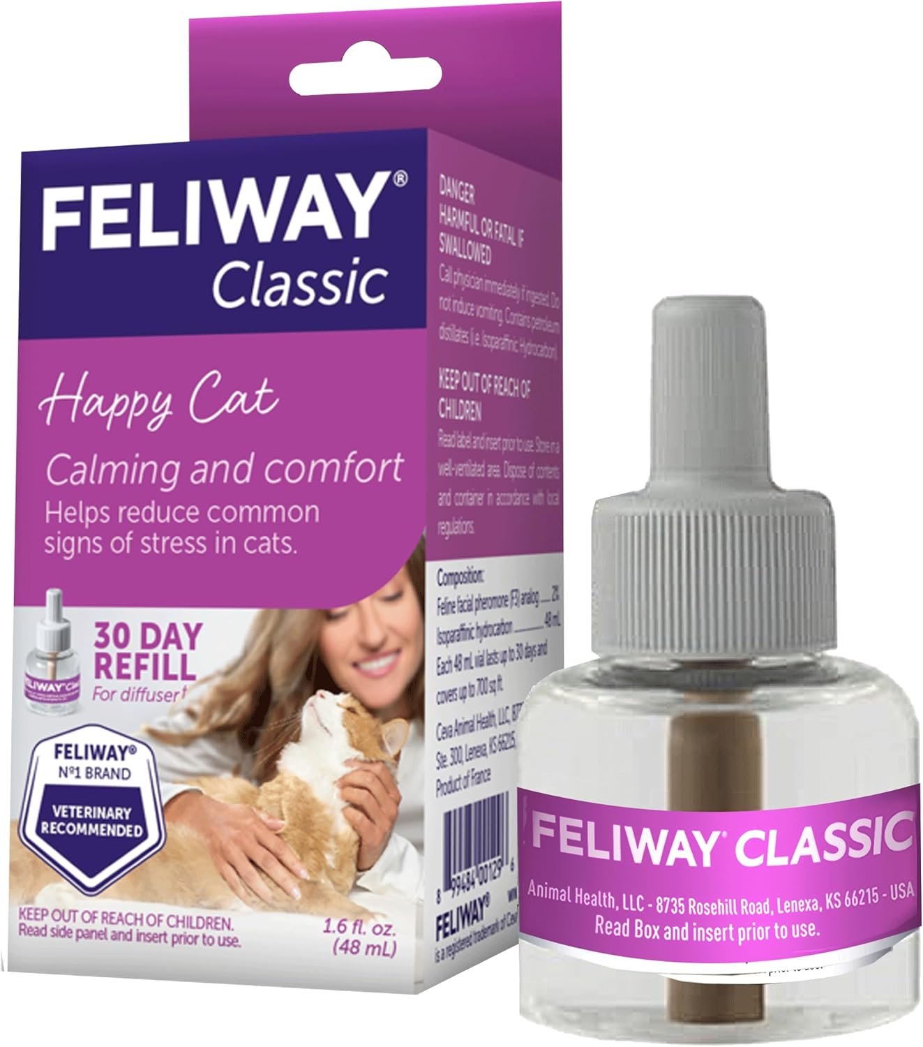FELIWAY Classic Cat Calming Pheromone Diffuser Refill – 1 Pack