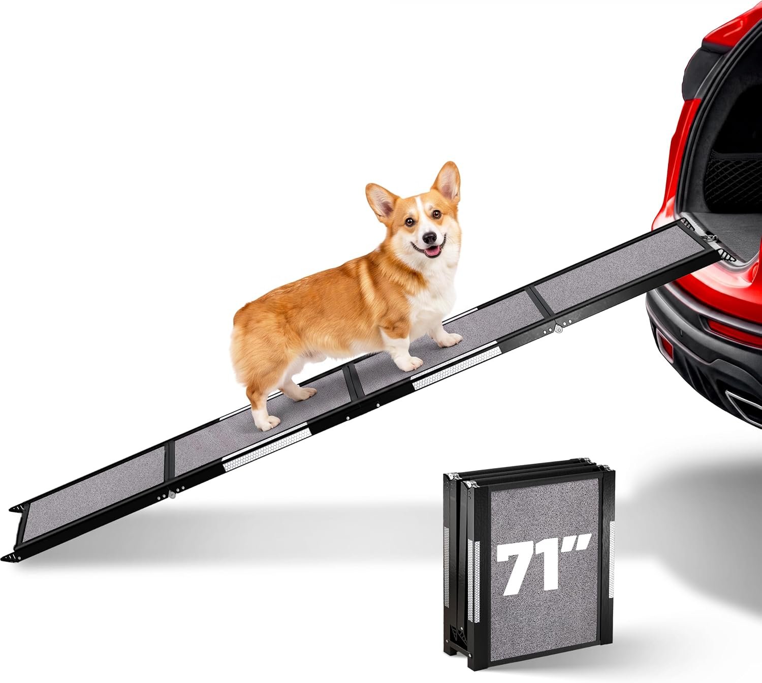 Dog Ramp for Car – 71″ L x 17″ W Portable Dog Ramp for Car