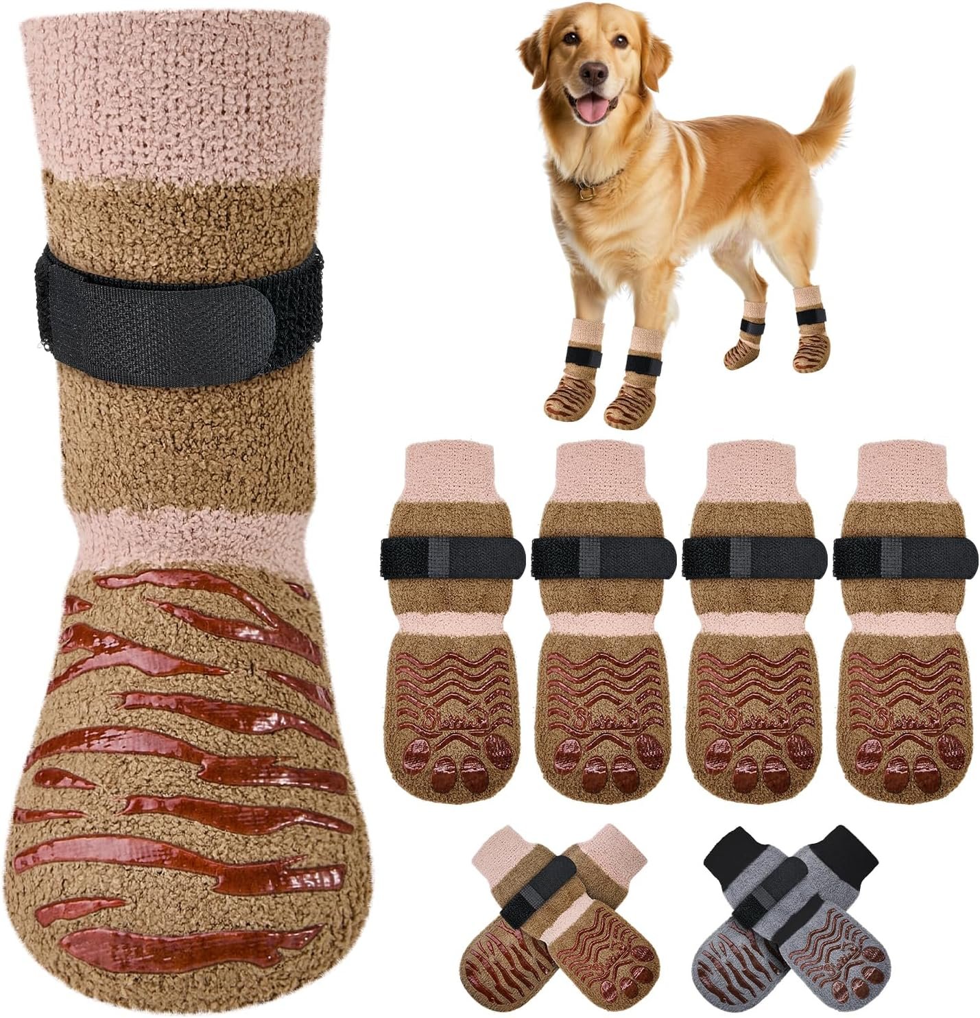 SlowTon Dog Socks to Prevent Licking Paws, Anti Slip for Hard Floors