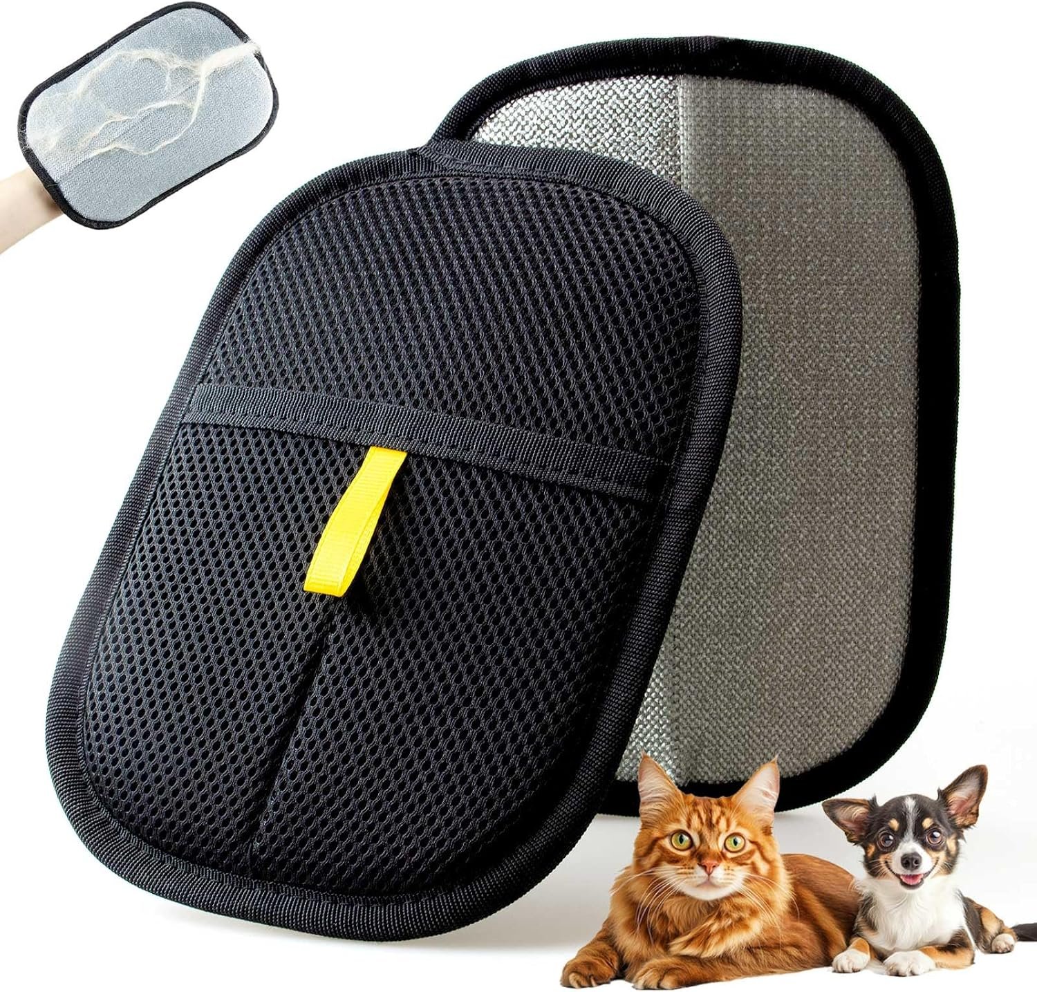 Thickened Pet Hair Removal Glove – Electrostatic Cat Dog Hair Remover Glove, Reusable Magic Brush Pet Hair Remover Tool for Couch, Carpet, and Car Seat (Black,1 Pack)