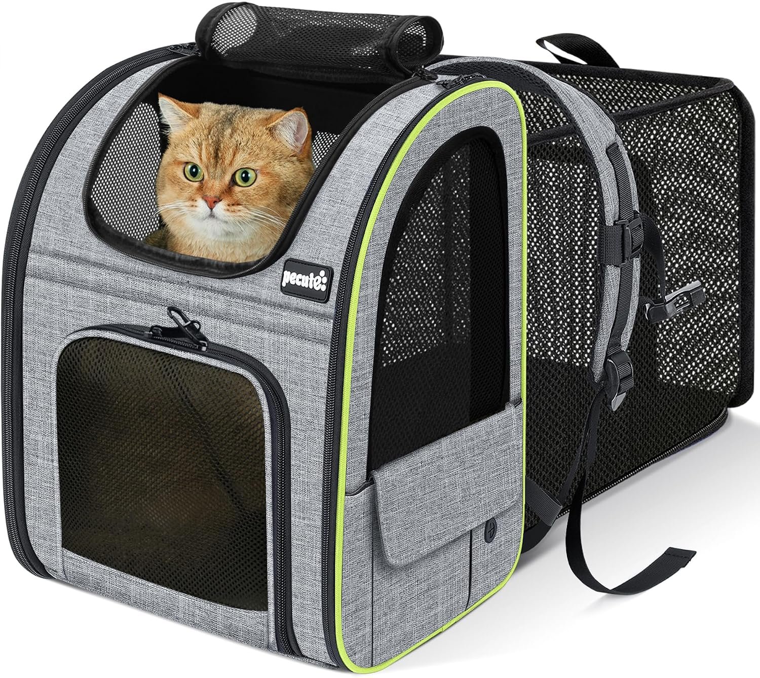 pecute Cat Backpack Expandable, Cat Carrier Backpack with Breathable Window