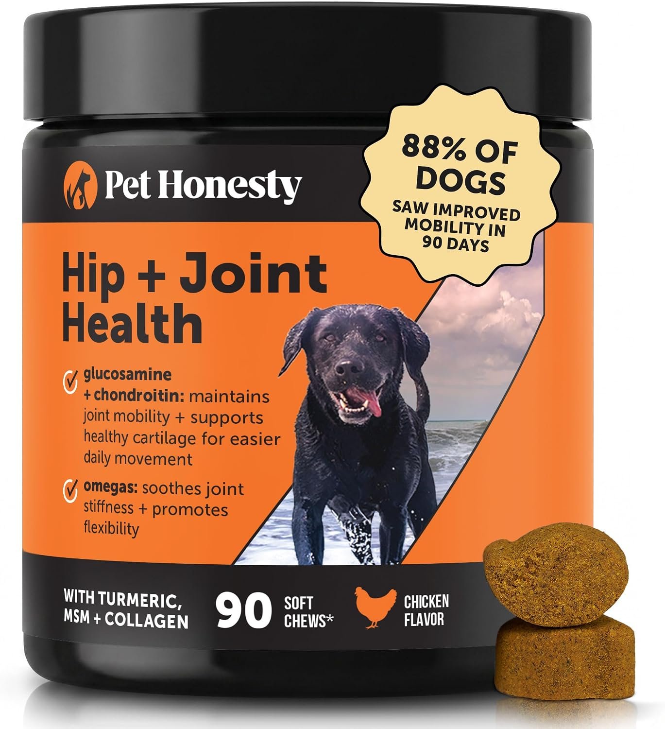 Pet Honesty Vet Recommended Hip and Joint Supplement for Dogs, 90 Count