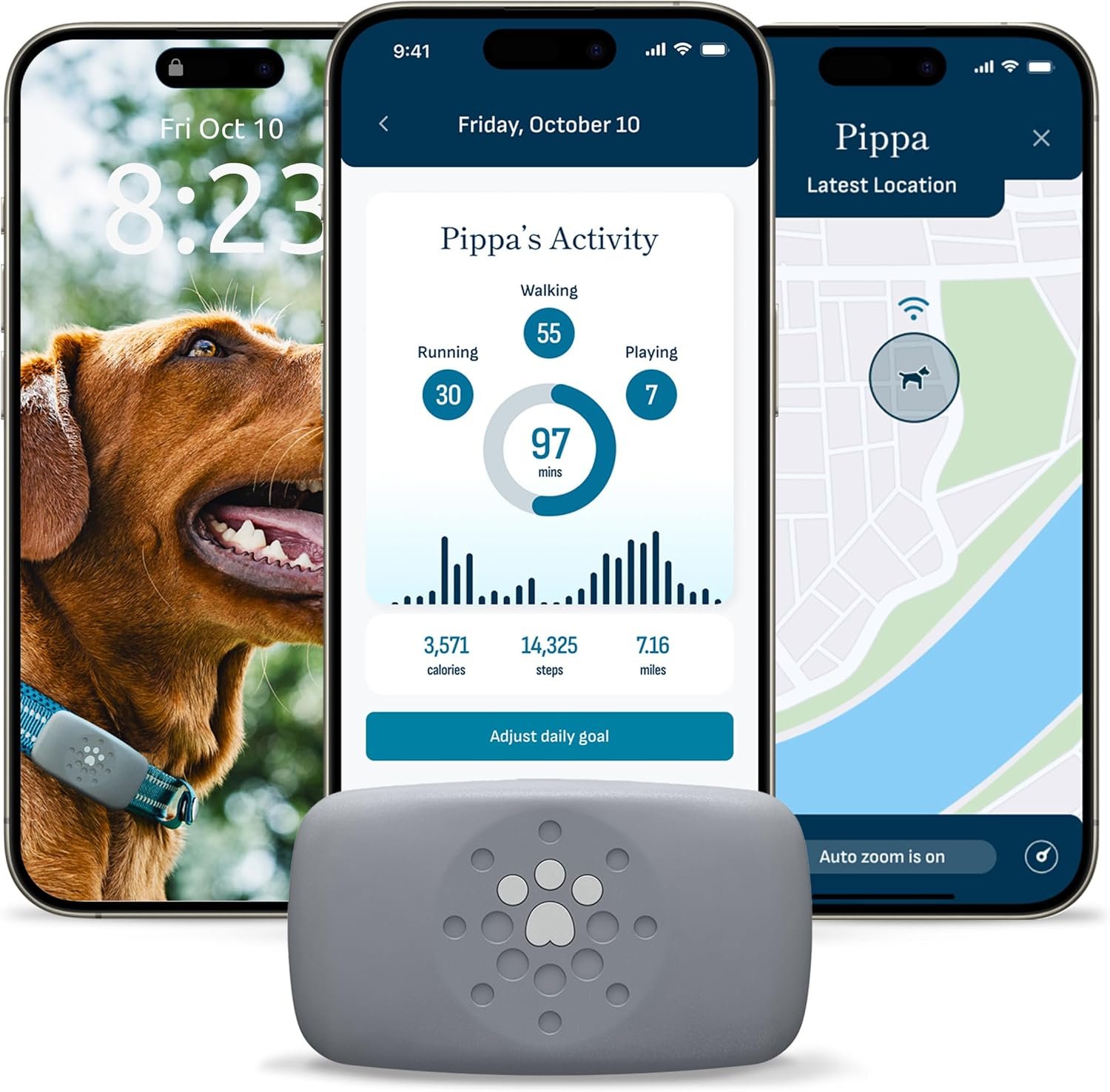 petivity Purina Dog GPS Tracker Collar, Activity and Real Time Tracking
