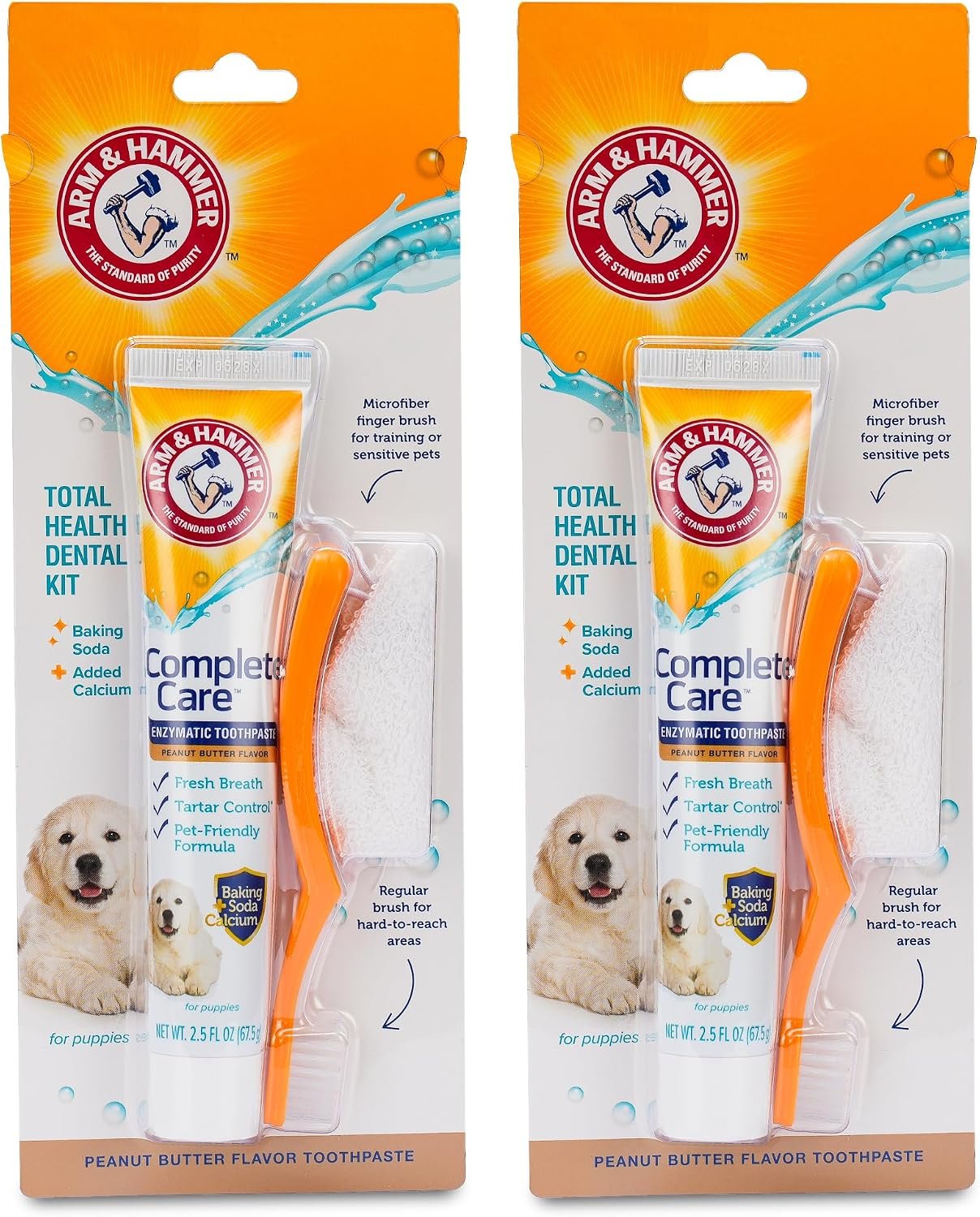 Arm & Hammer Complete Care Puppy Dental Kit, Peanut Butter, 2.5 Oz, 2-Pack