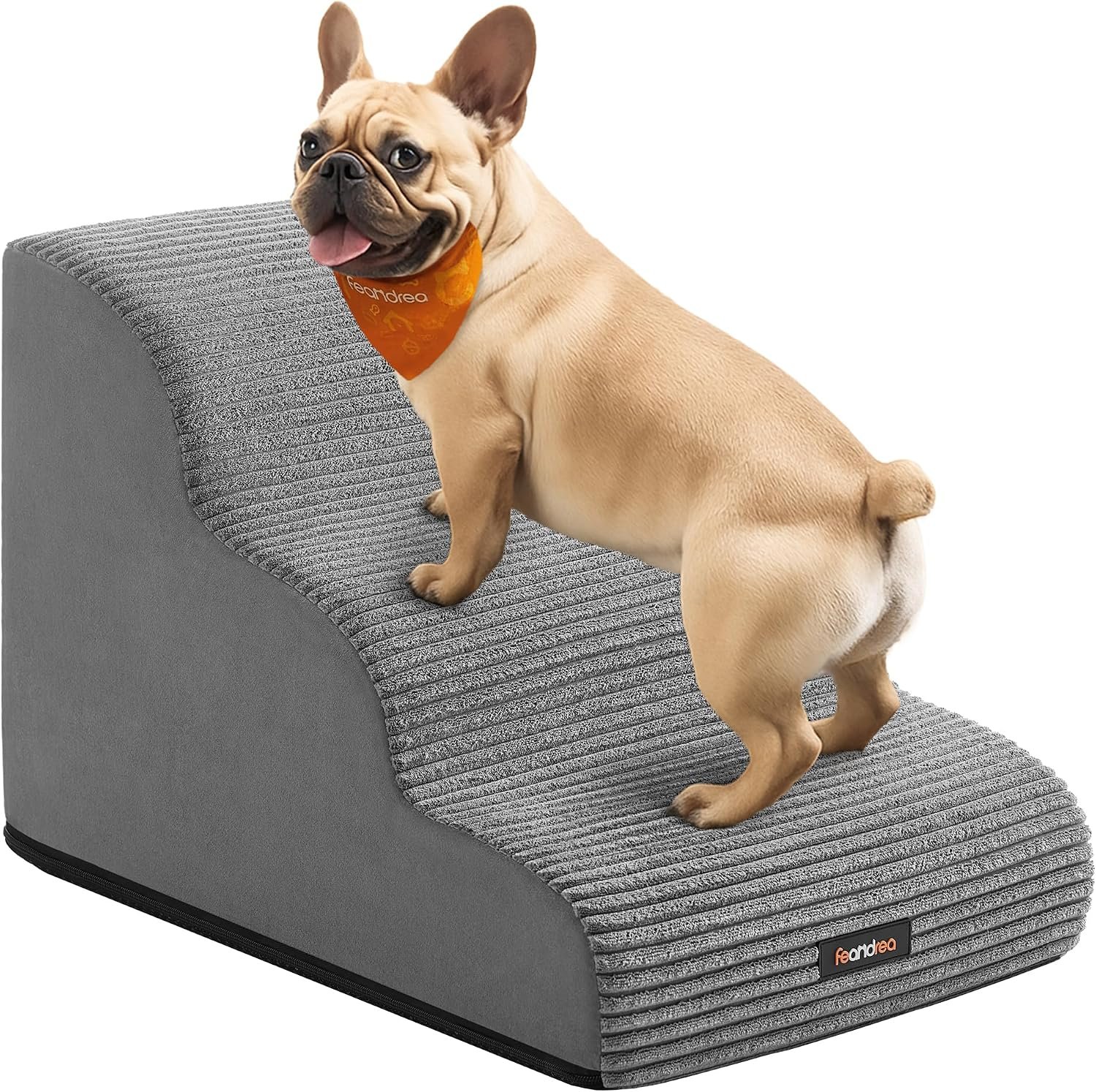 Feandrea 3-Step Dog Stairs, Waterproof, Anti-Slip, Gentle Slope