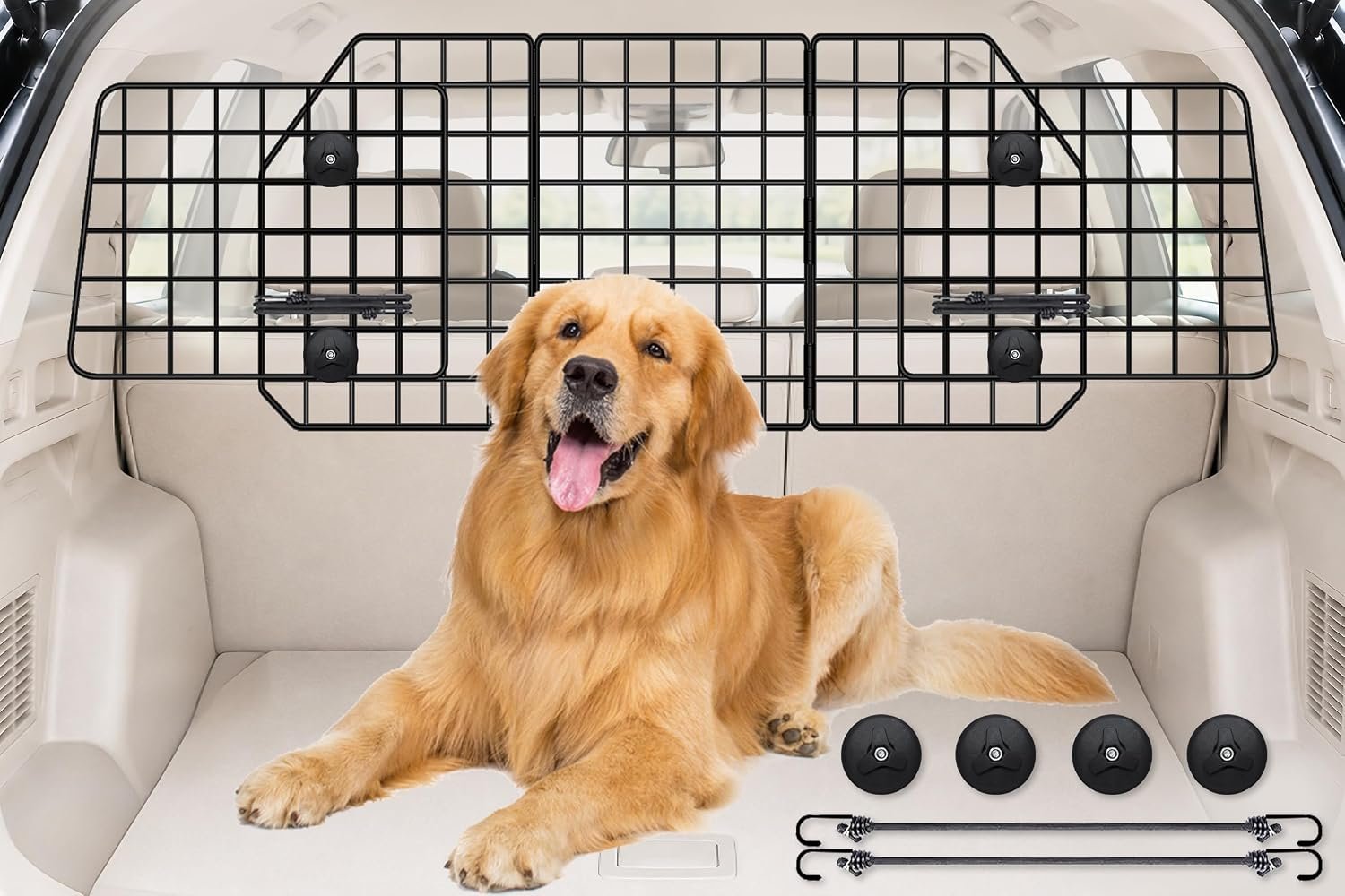 FEED GARDEN Dog Car Barrier for SUV, Heavy Duty Steel Wire Mesh Pet Divider