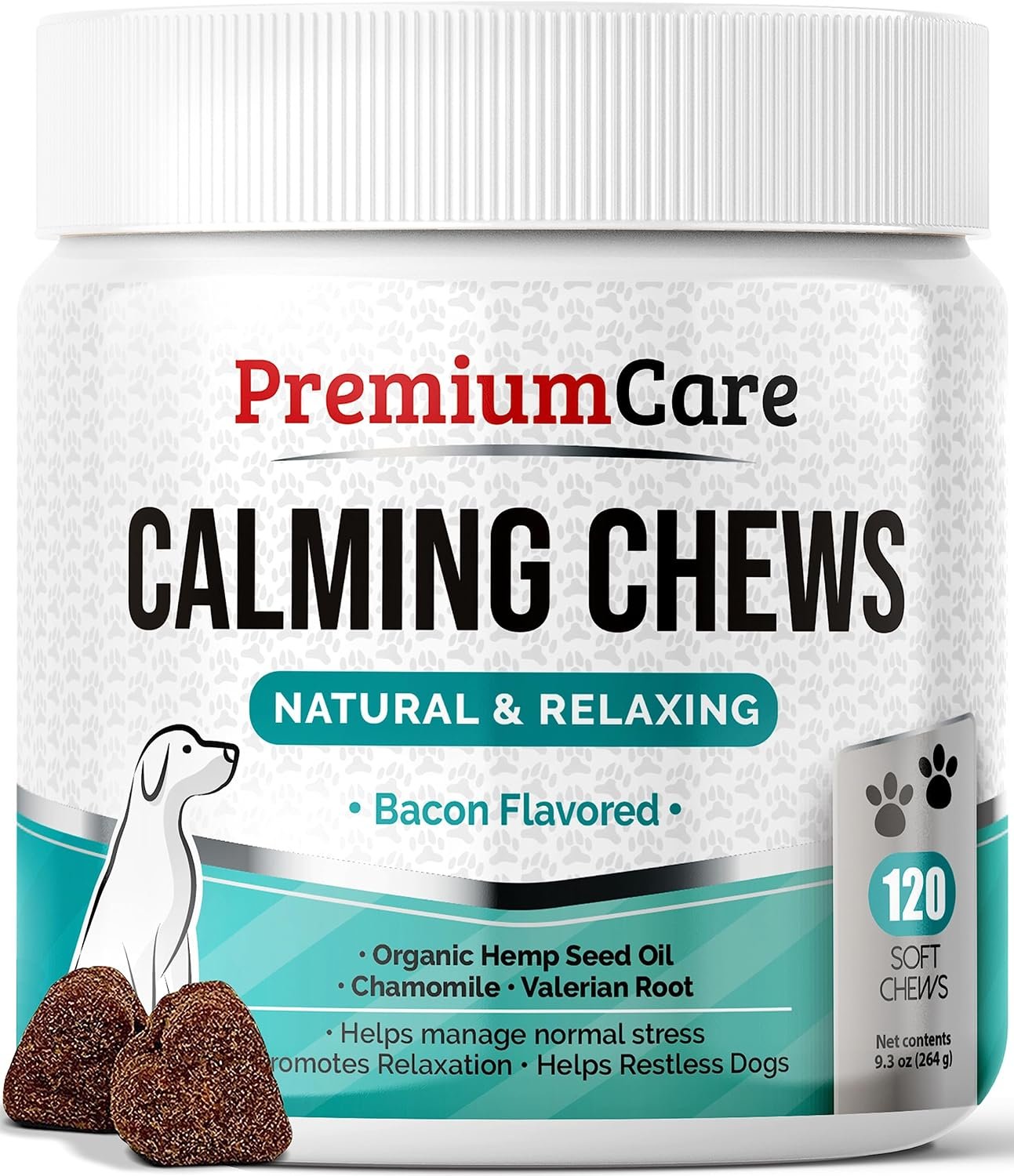 Calming Chews for Dogs – Dog Calming Treats for Anxiety Relief 120 Count