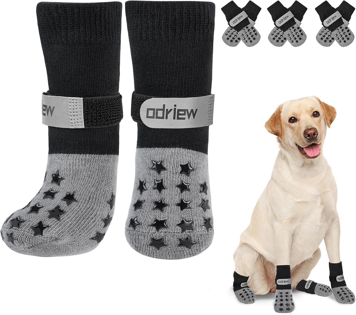 Non Slip Dog Socks for Senior Dogs, Grippy Paw Protectors for Floors