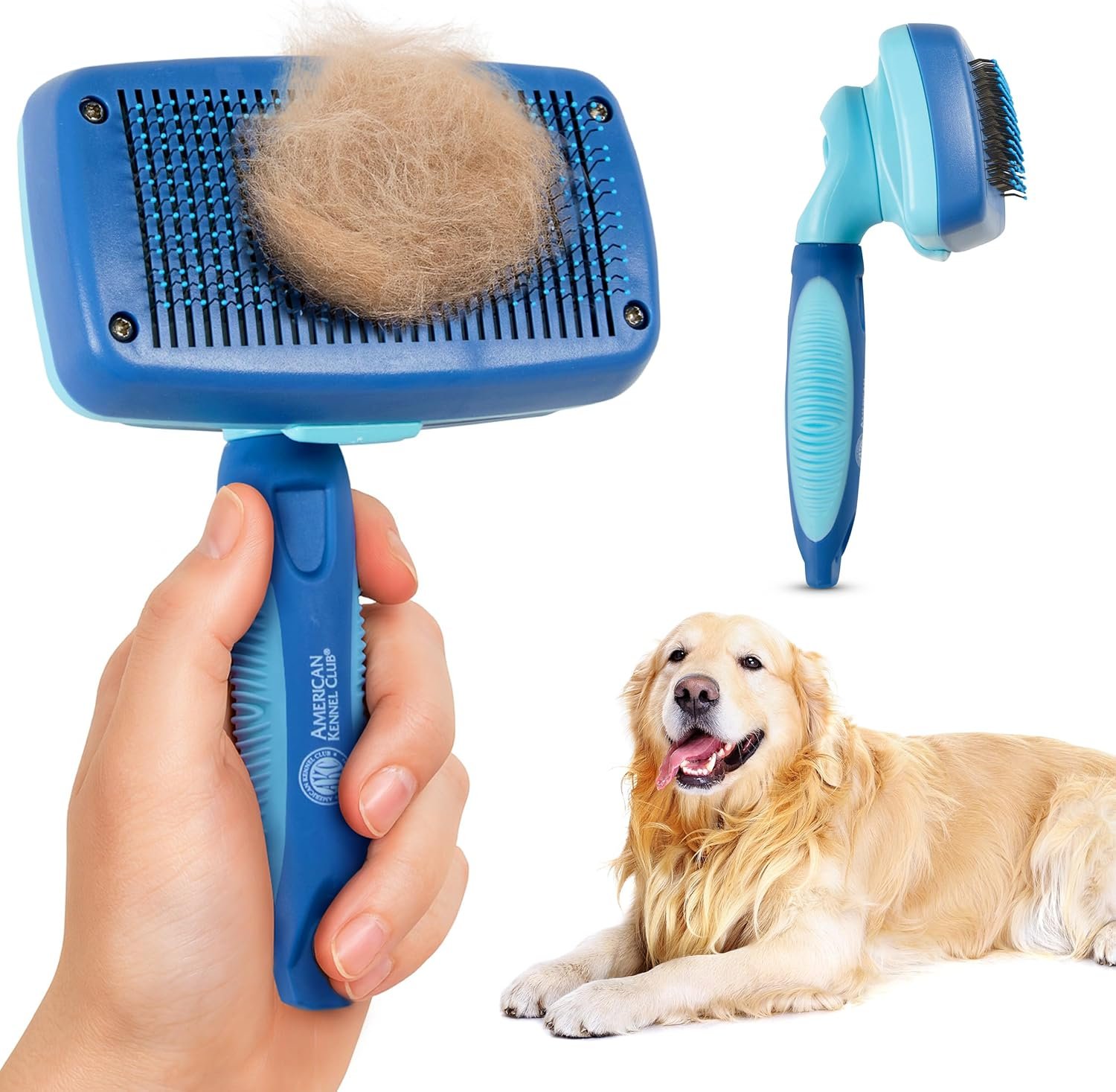 AKC Self-Cleaning Slicker Brush for Dogs & Cats, All Coat Types