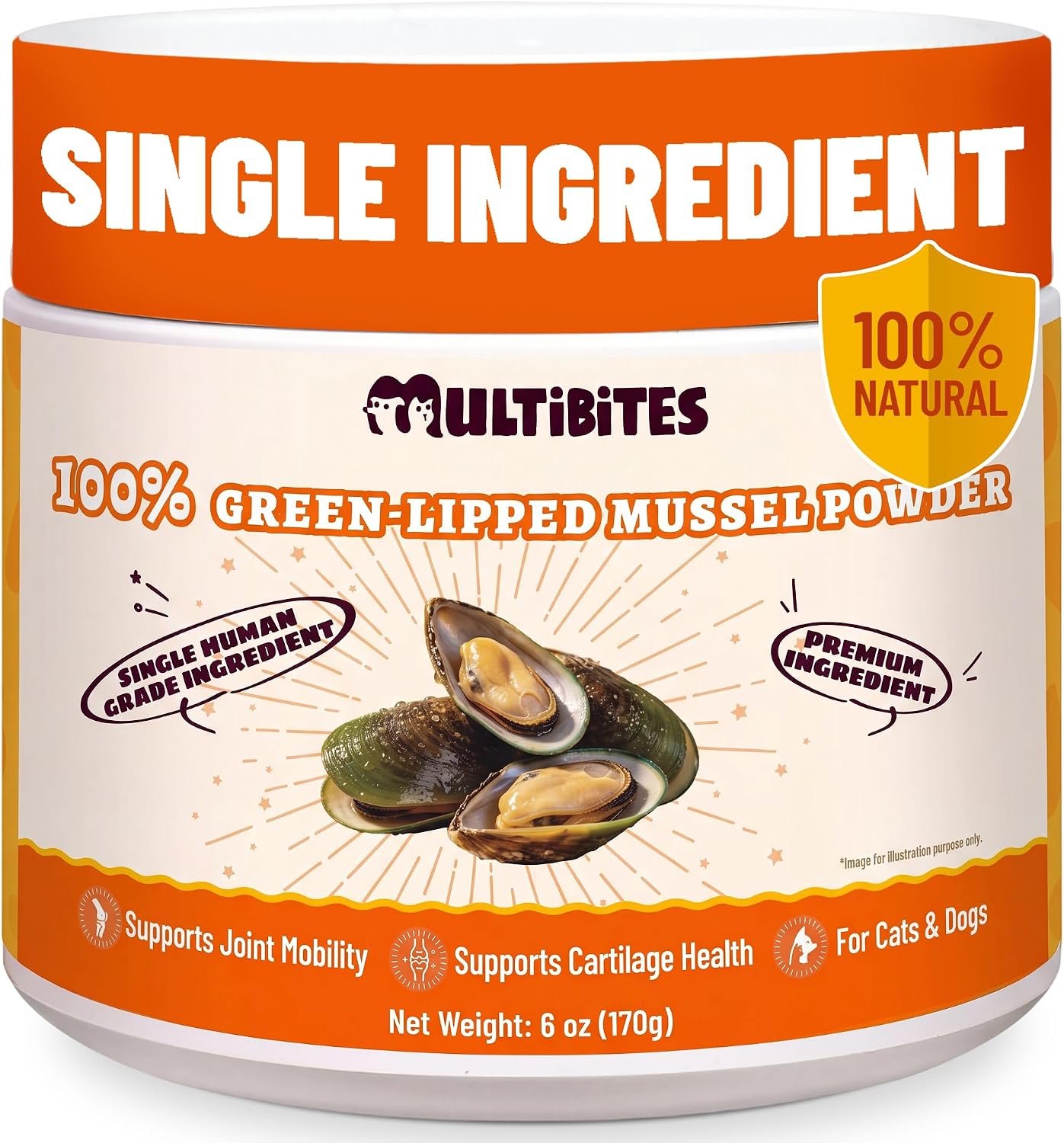 6oz 100% Green Lipped Mussel Powder for Dogs & Cats