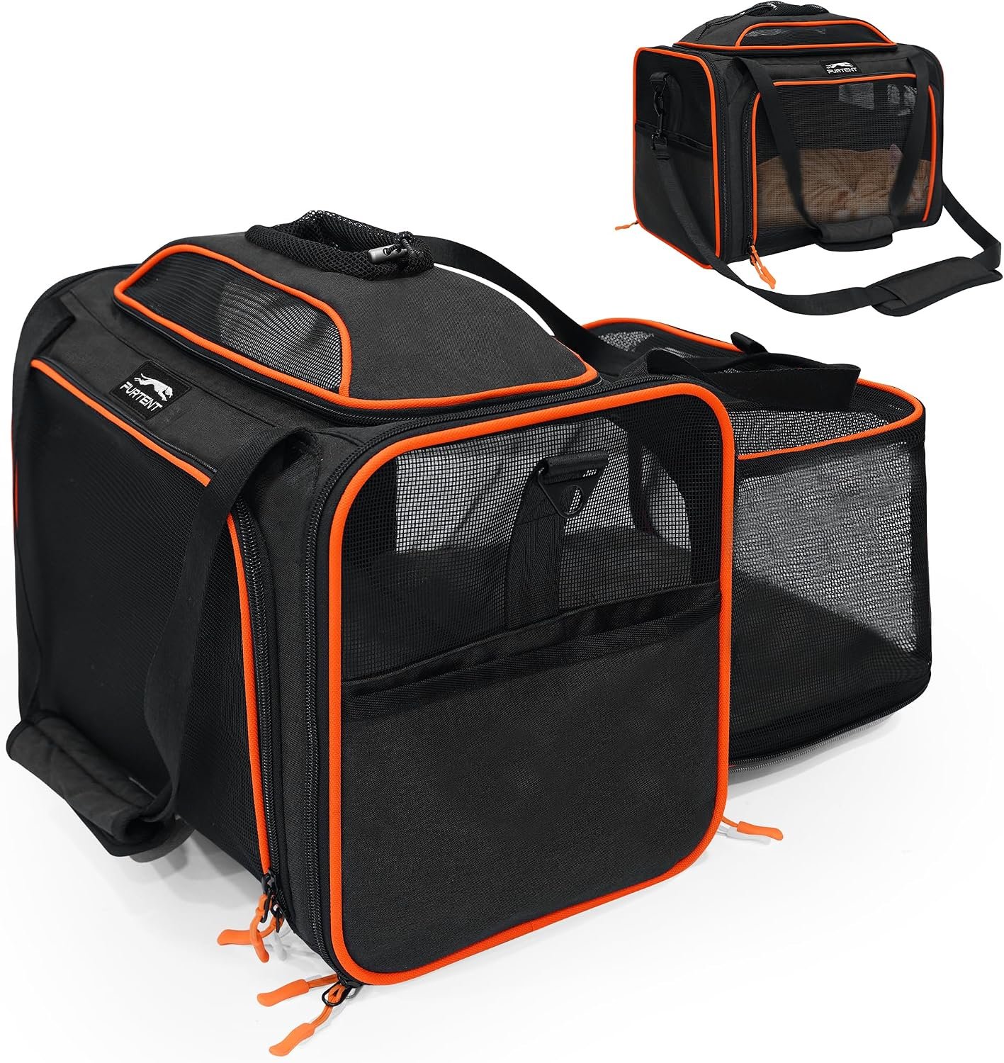 Expandable cat Carrier Soft Sided Airline Approved Pet Carrier Up to 12lbs