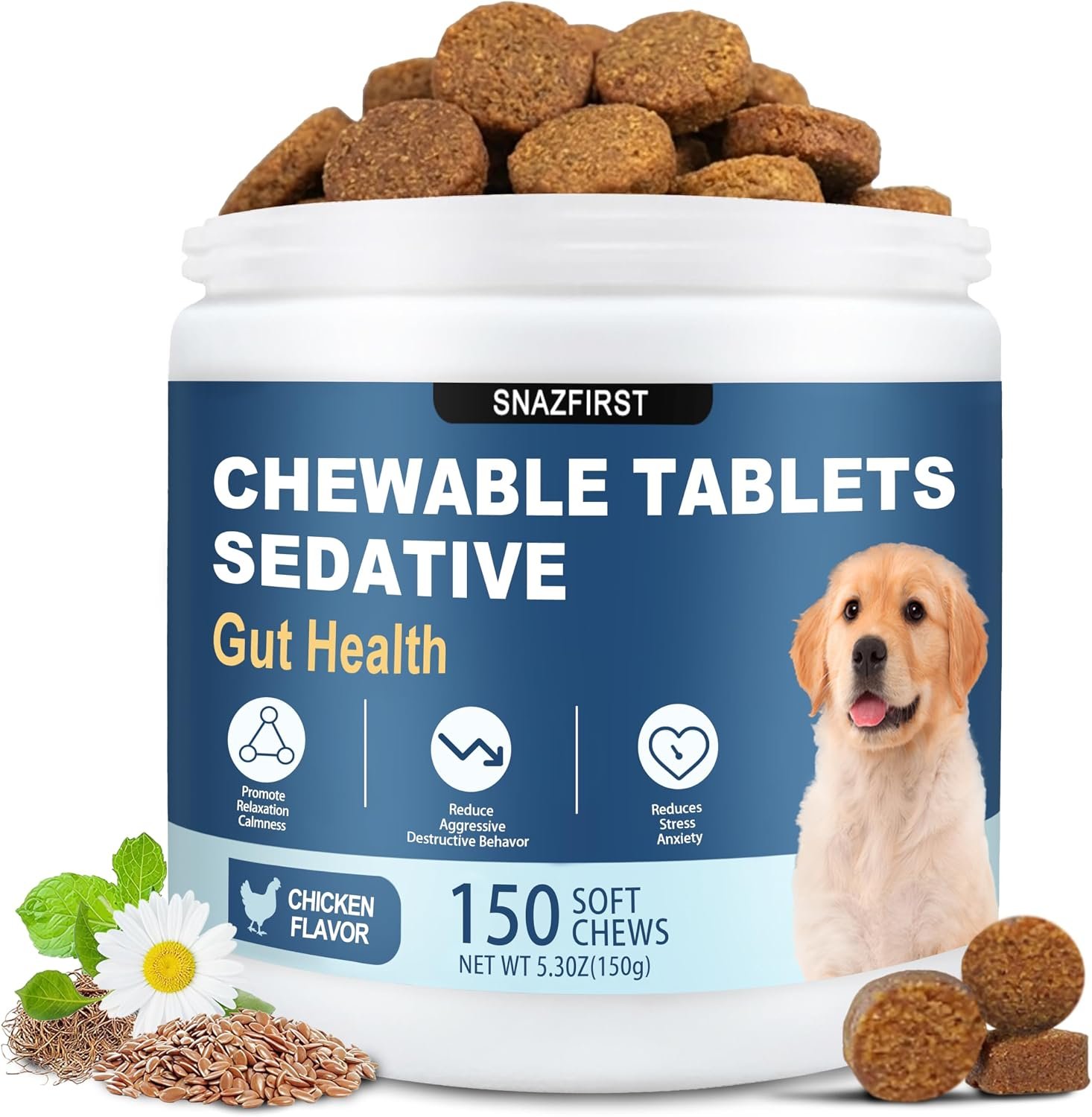 Calming Chews for Dogs, Dog Calming Chews Melatonin Relief Anxiety Bites