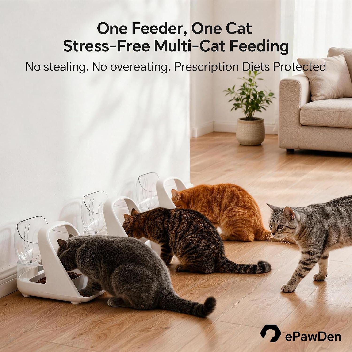 Elevated Microchip Automatic Cat Feeder Kit for Multi-Cat Homes