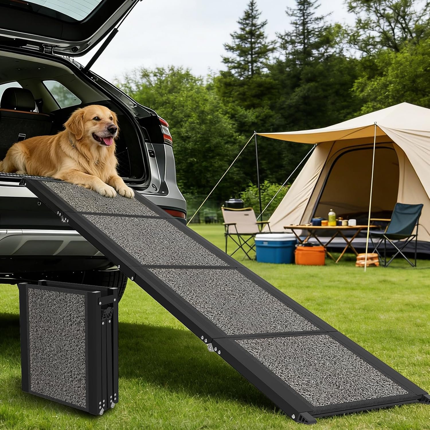 Dog Ramp for Car, Truck, 63″x17″ Folding Non-Slip Pet Ramp for Large Dogs