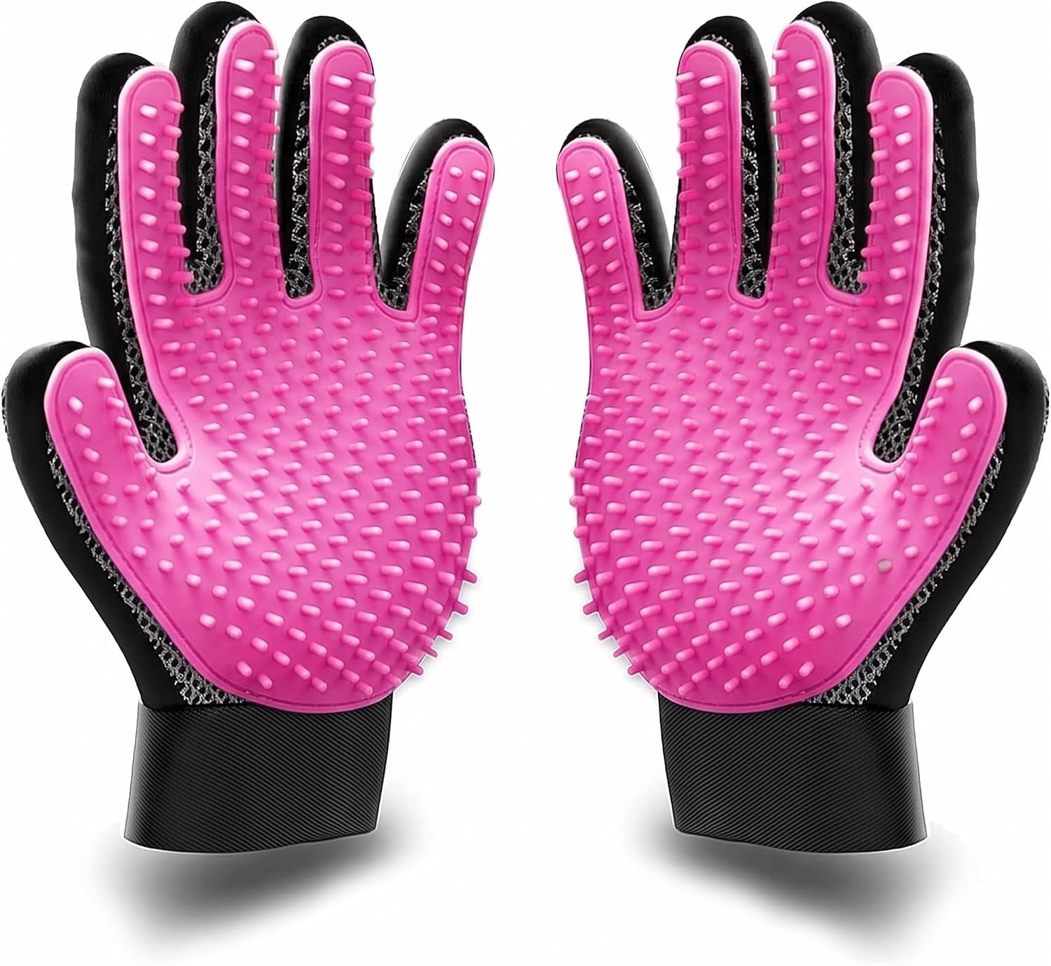 BYETOO Pet Dog Cat Grooming Glove with 261Tips,Gentle Deshedding Brush Glove,Efficient Pet Hair Remover Mitt,Massage Tool with Enhanced Five Finger Design,for Dog,Cat,Rabbit,Horse with Long/Short Fur