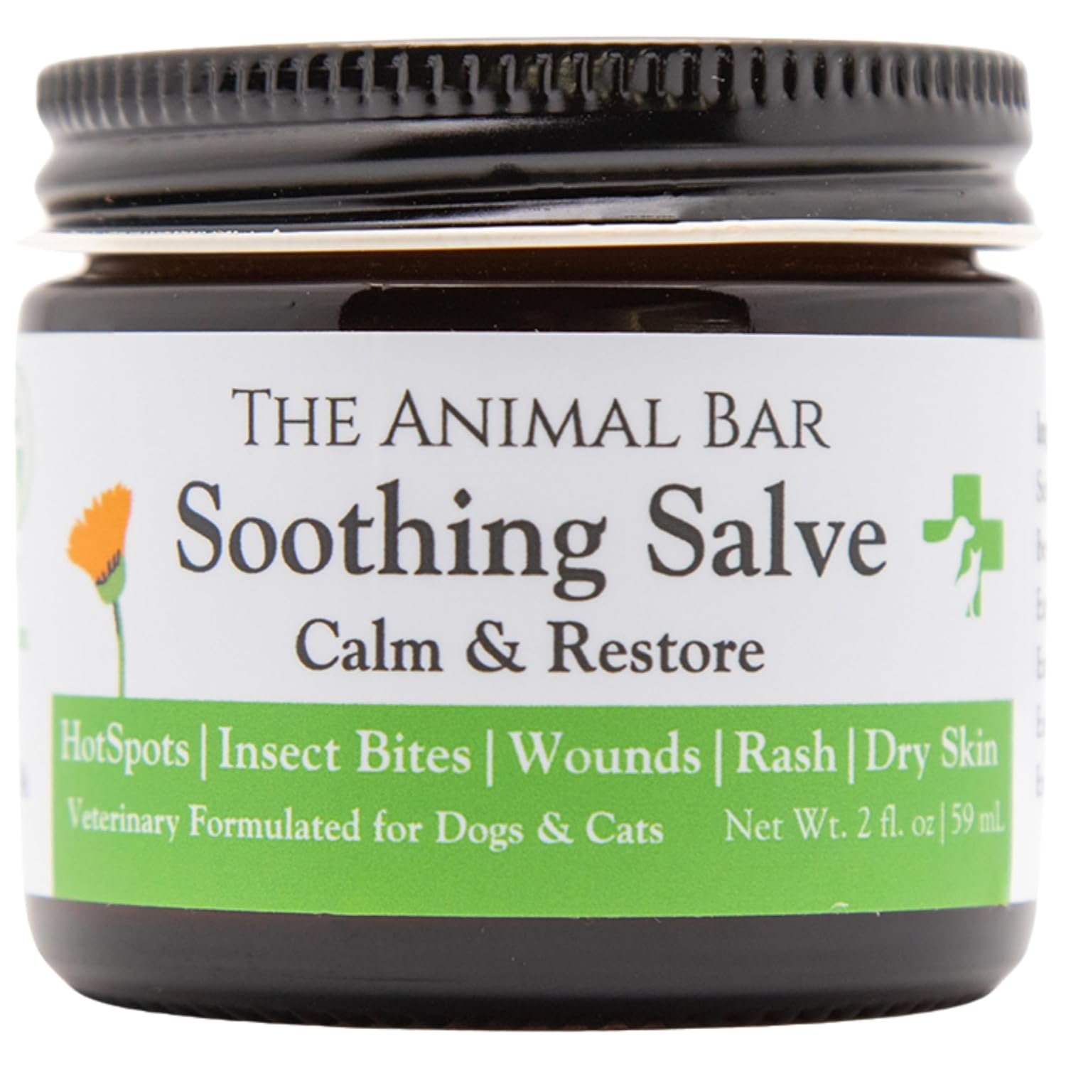 Organic Soothing Salve for Dogs & Cats – Lick-Safe First Aid Wound Care & Skin Healing with Beeswax & Calendula for Cracked Paws, Noses, Hot Spots, Itchy Skin & Minor Wounds – 2oz