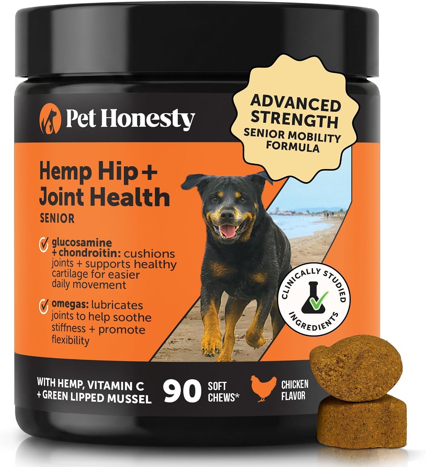 Pet Honesty Vet Recommended Hip and Joint Supplement for Dogs, 90 Count