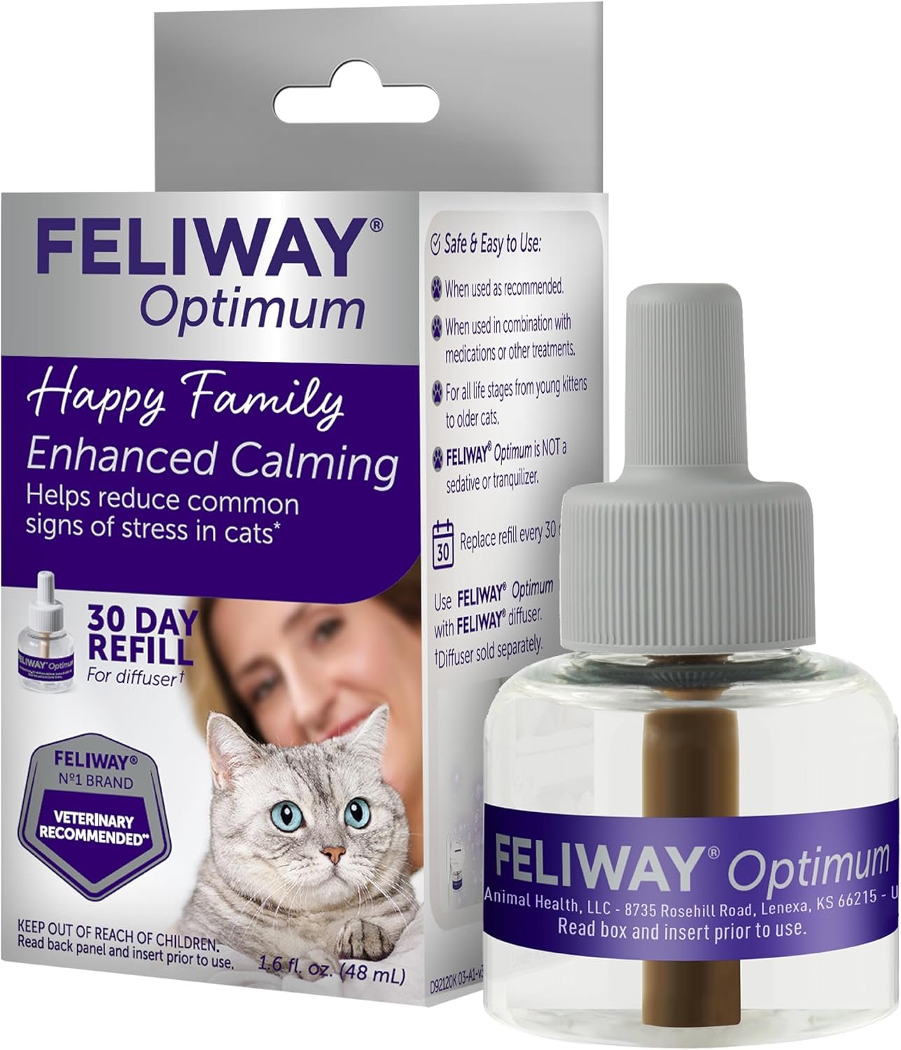 FELIWAY Optimum Cat Calming Pheromone Diffuser Refill – 1 Pack