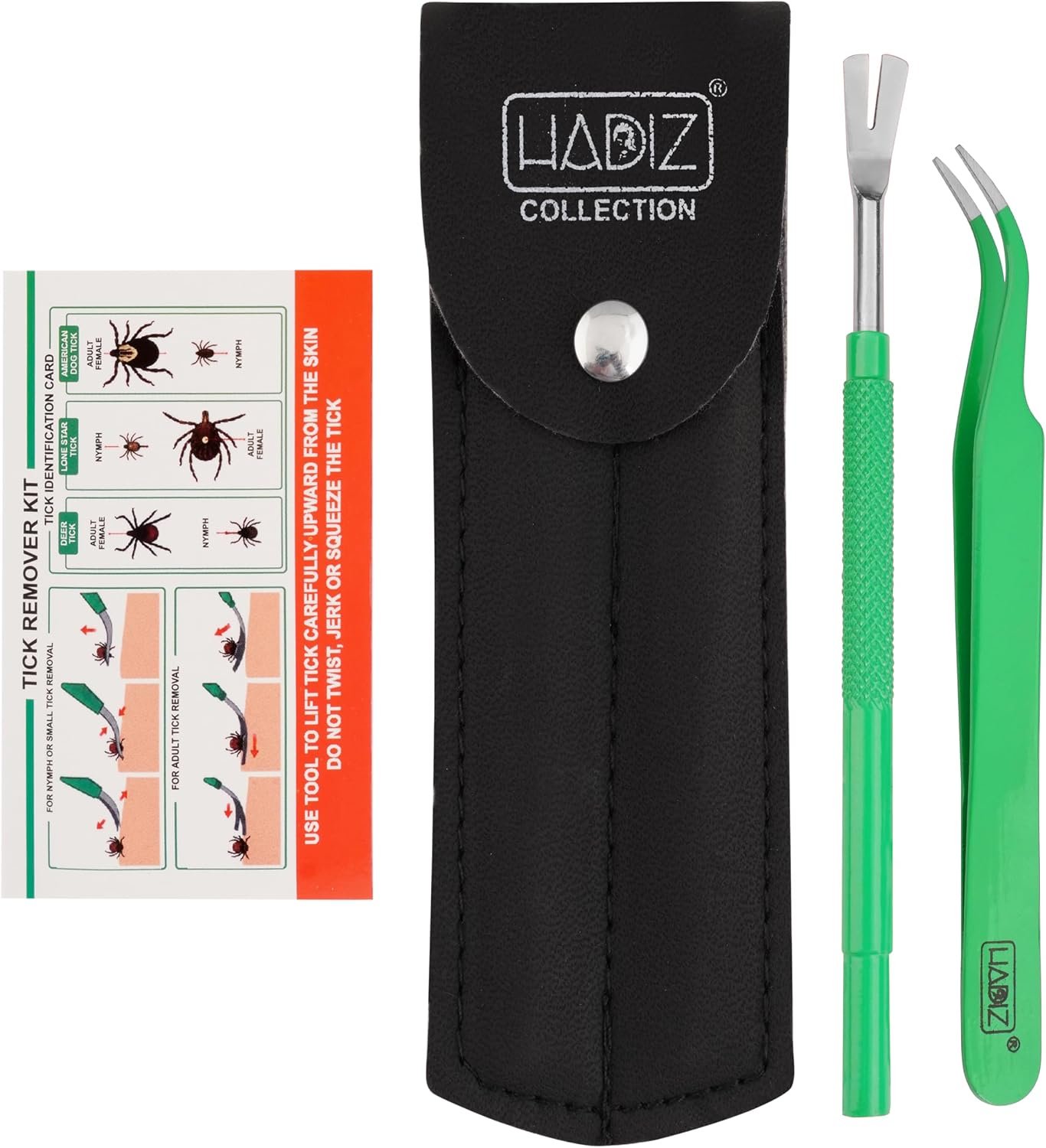 Tick Removal Tweezers Set for Humans & Pets, Stainless Steel Tool