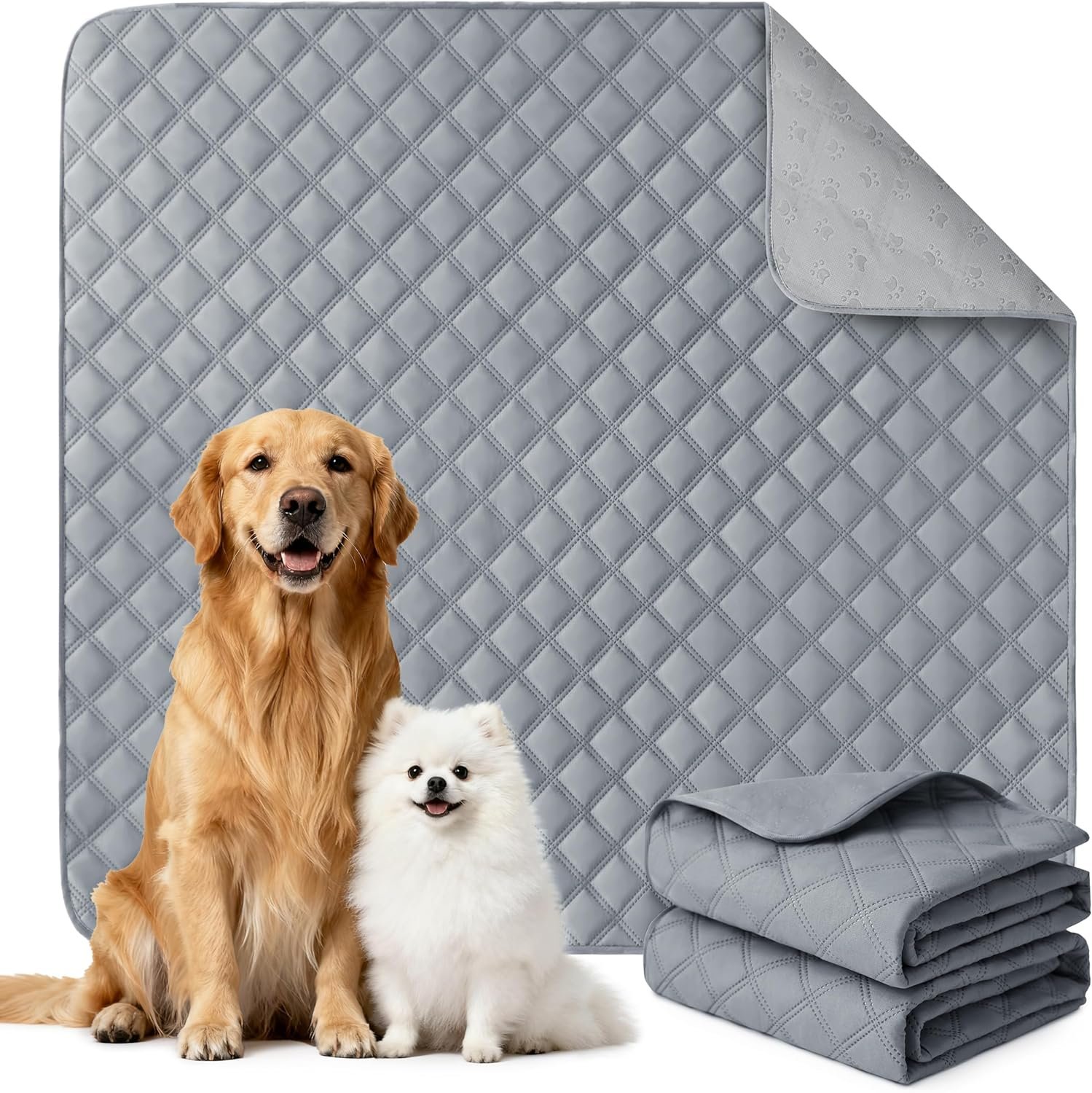 Eterish Reusable Washable Pee Pads for Dogs Large/Extra Large 36” x 41” 2 Pack, Absorbent Pet Puppy Dog Training Pads Non-Slip, Waterproof Whelping Potty Pads for Dogs Leak-Proof