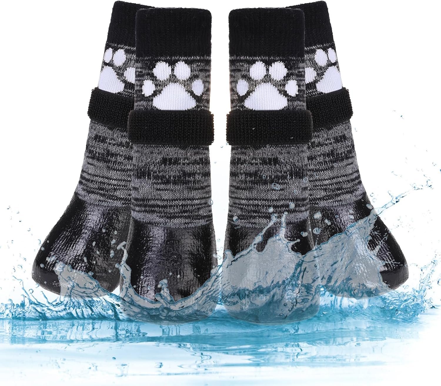 KOOLTAIL Non Slip Dog Socks to Prevent Licking Paws for Hardwood Floors, Dog Boots Shoes for Hot/Cold Pavement with Grippers Traction Control, Waterproof Paw Protector for Small Medium Large DogsXL