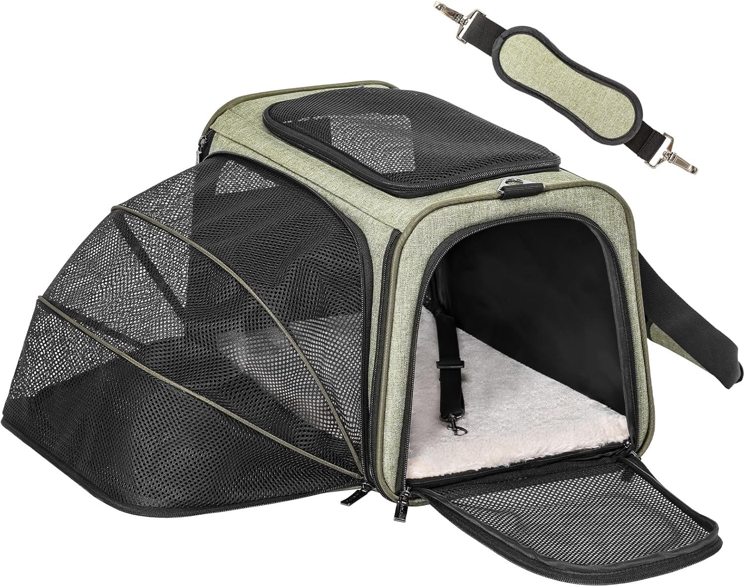 Petsfit Medium Expandable Cat Carrier for Air Travel, Up to 13 lb
