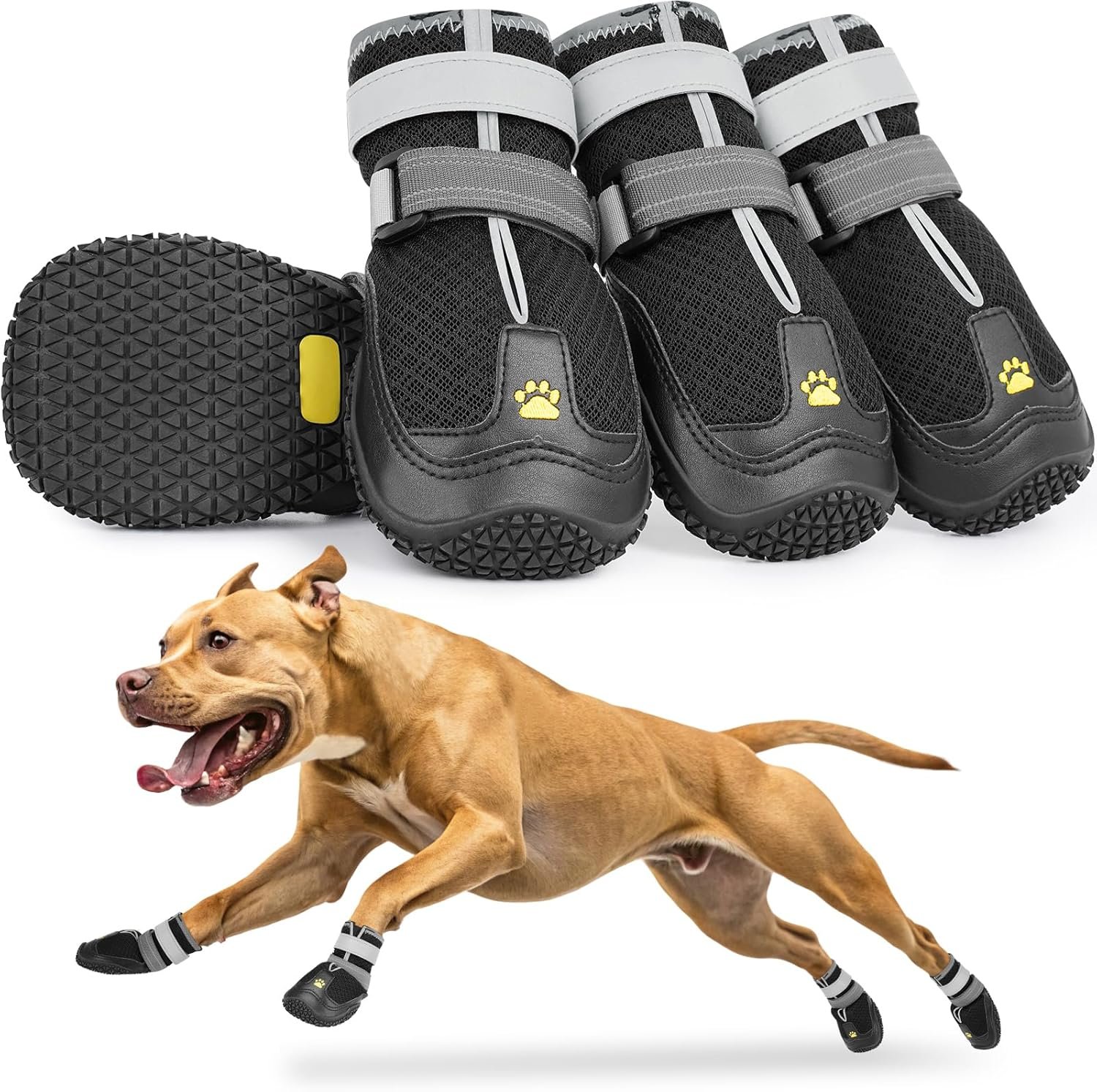 LUCKYPAW Dog Shoes for Large Medium Dogs, Dog Boots for Hot Pavement Size6