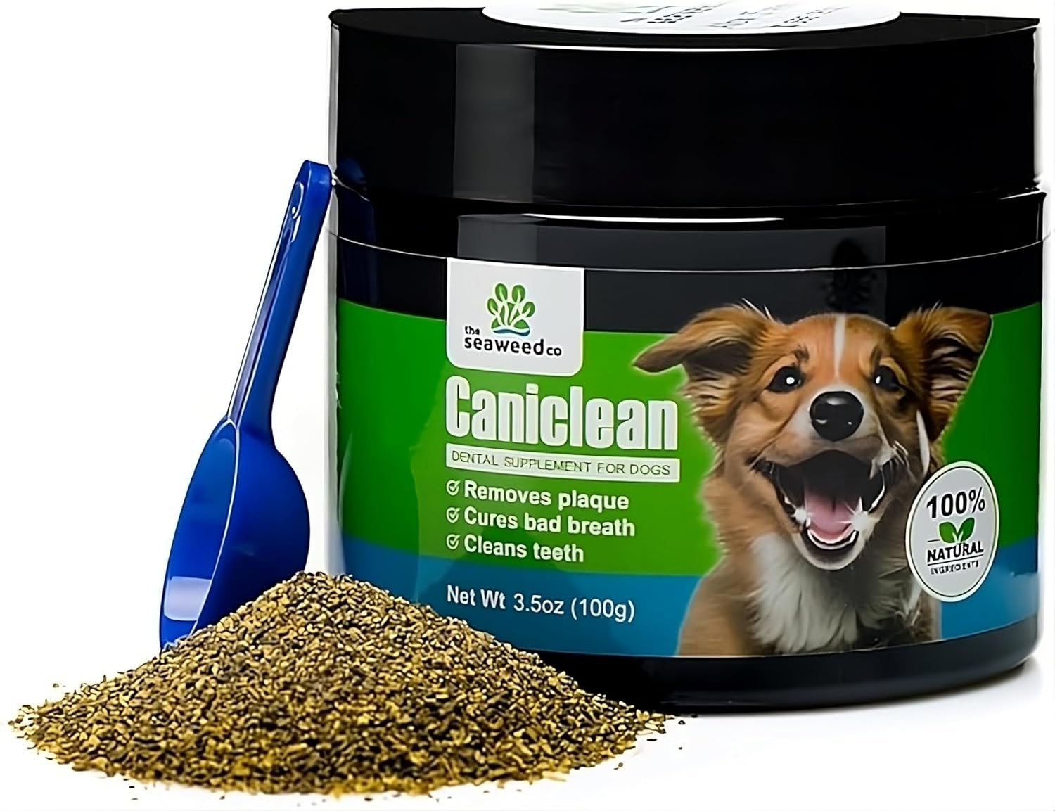 Caniclean Tartar Remover for Dogs – Seaweed for Dogs Teeth to Remove Plaque and Freshen Stinky Dog Breath – 3.5oz/100g
