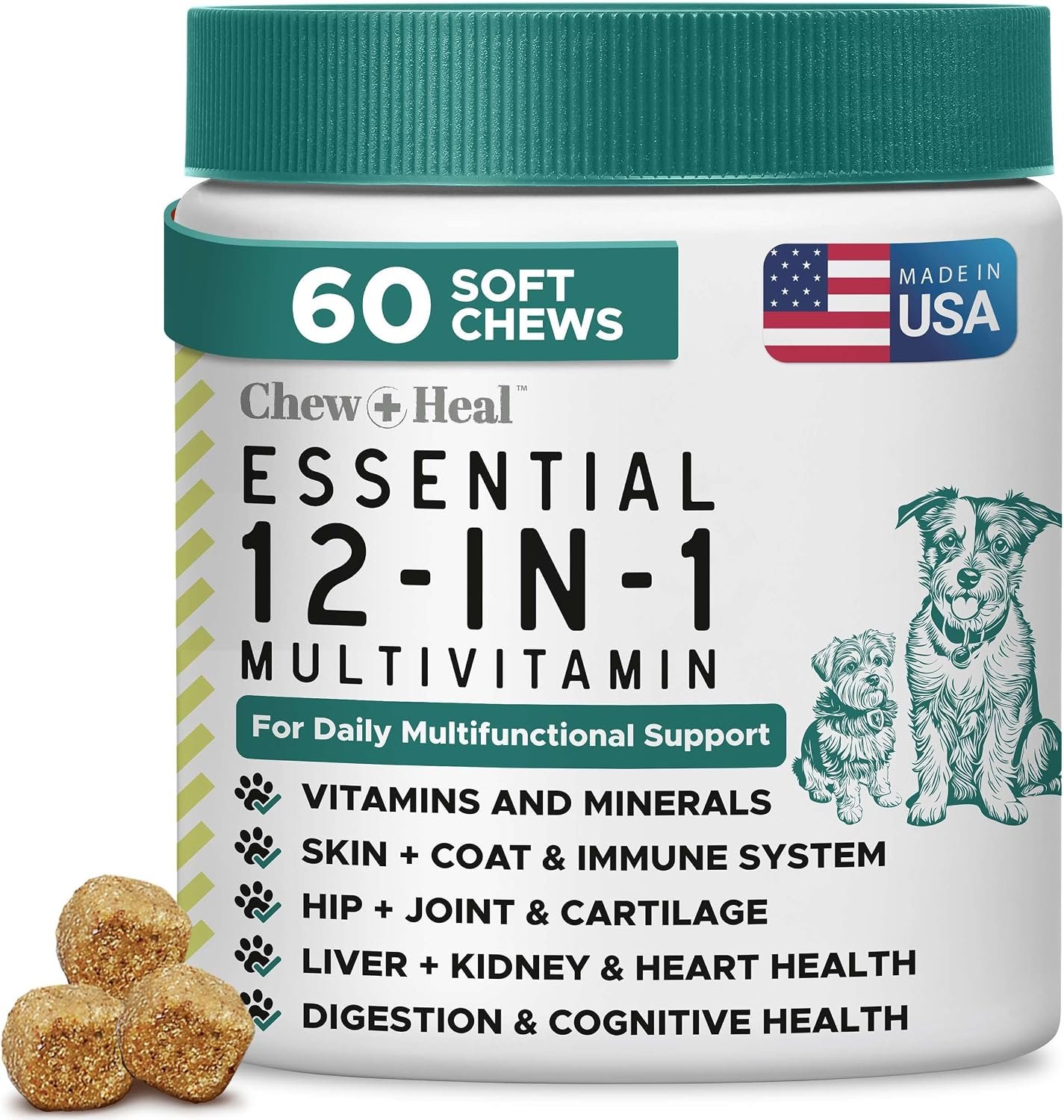12-in-1 Dog Vitamin and Supplement Chews, 60 Ct – Senior and Puppy Vitamin