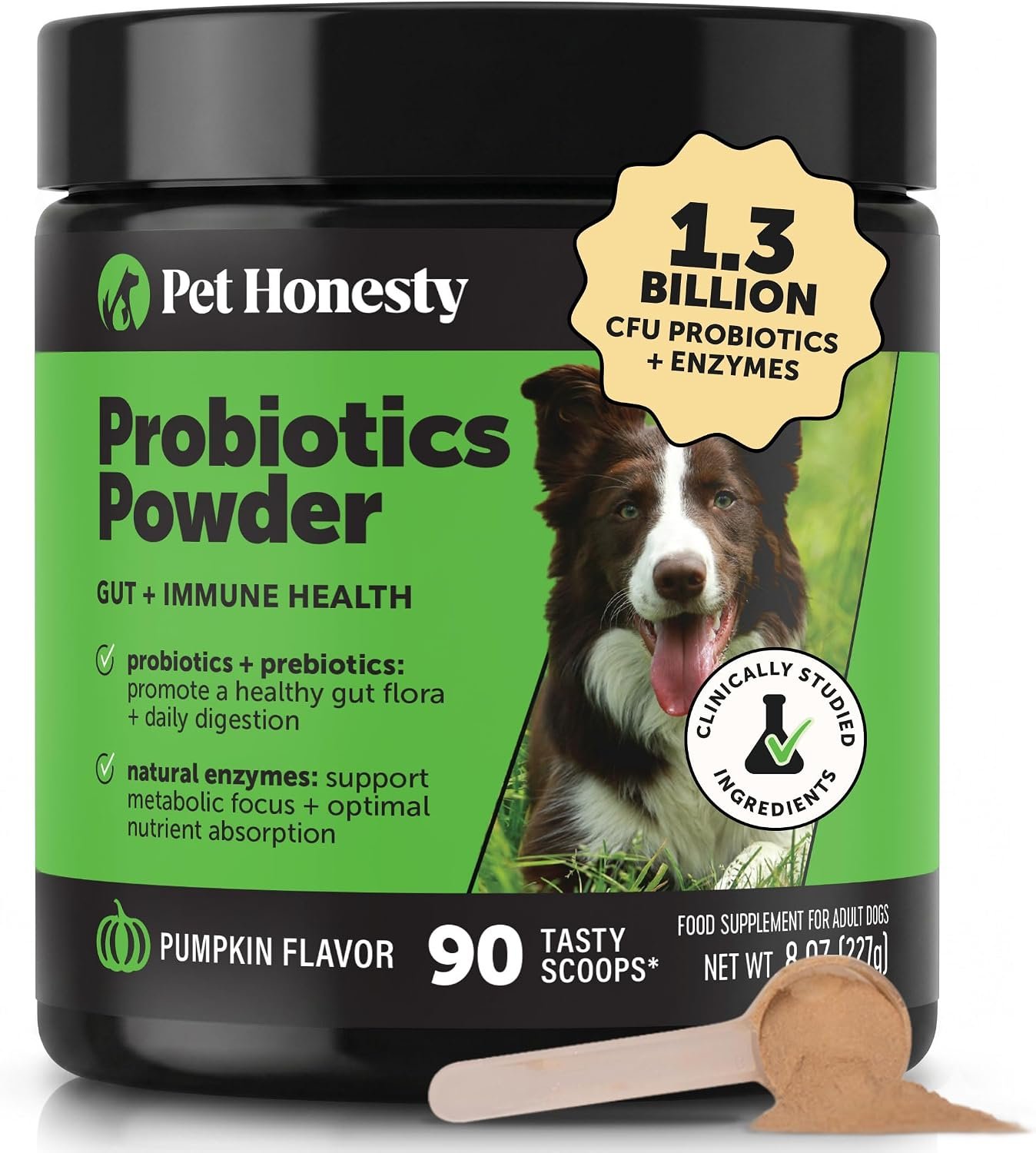 Pet Honesty Dog Probiotic Powder for Digestion & Gut Health, 90 Scoops